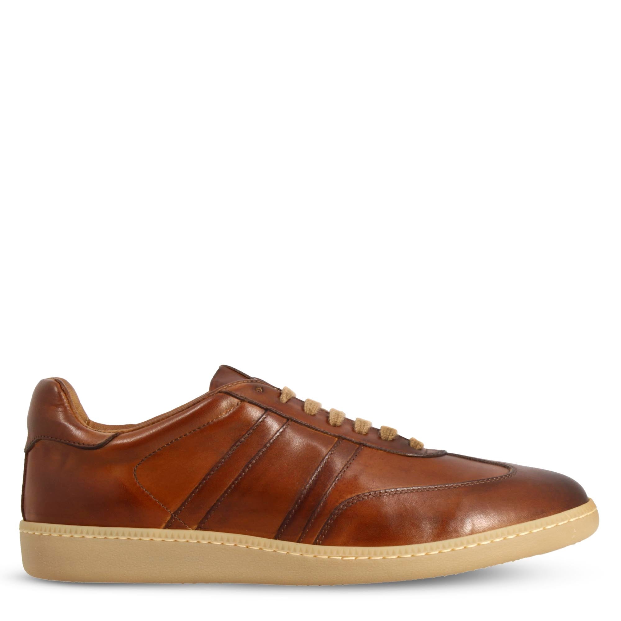 Leonardo Shoes Sneakers Uomo Bizantino Marrone pelle lacci