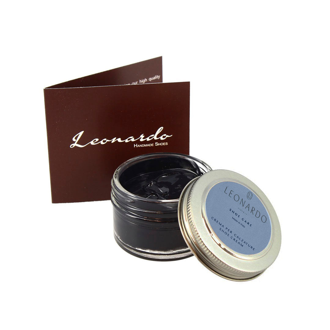 Leonardo Shoes crema lucido scarpe pelle nero 50 ml