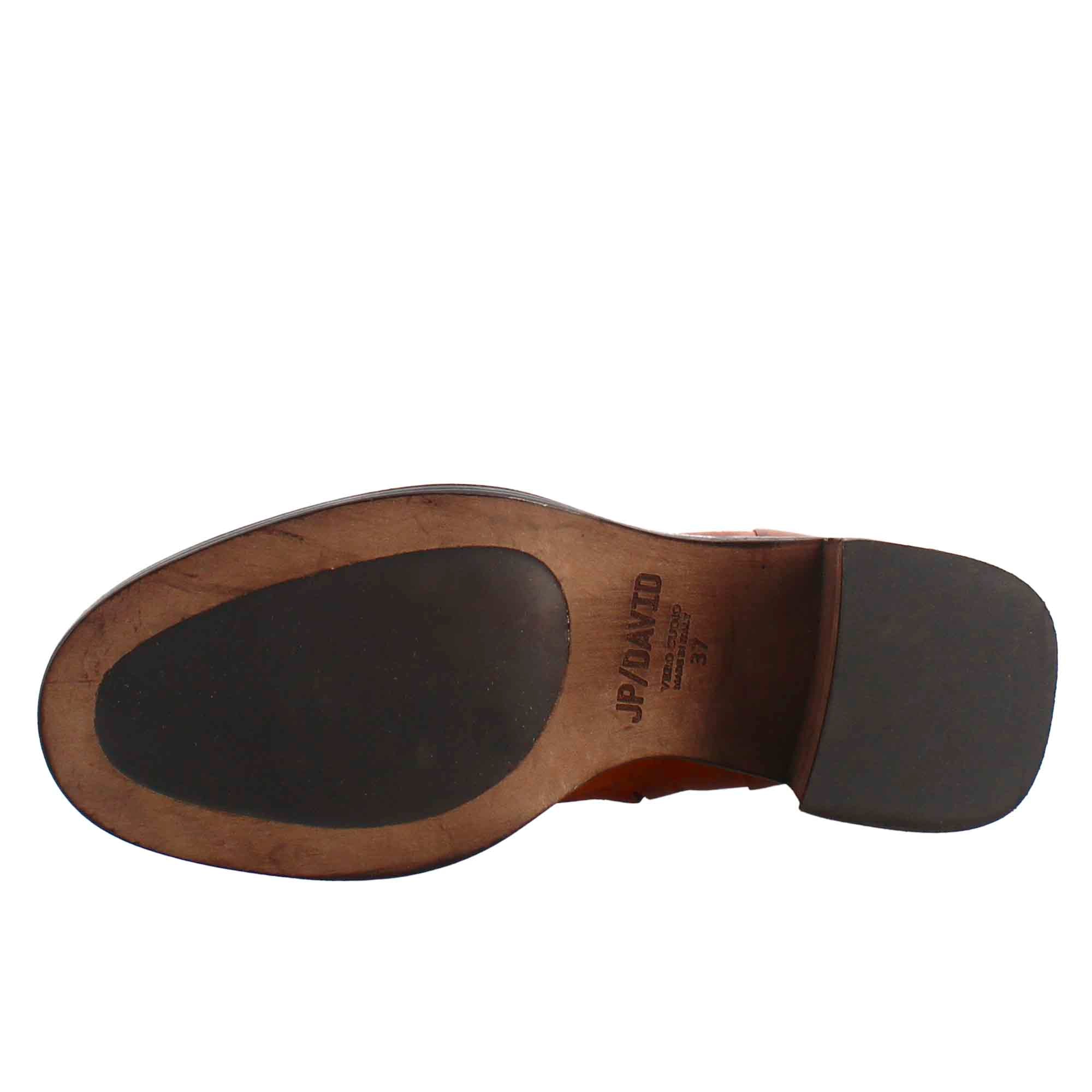 Leonardo Shoes Diver stivaletti pelle cuoio effetto vintage
