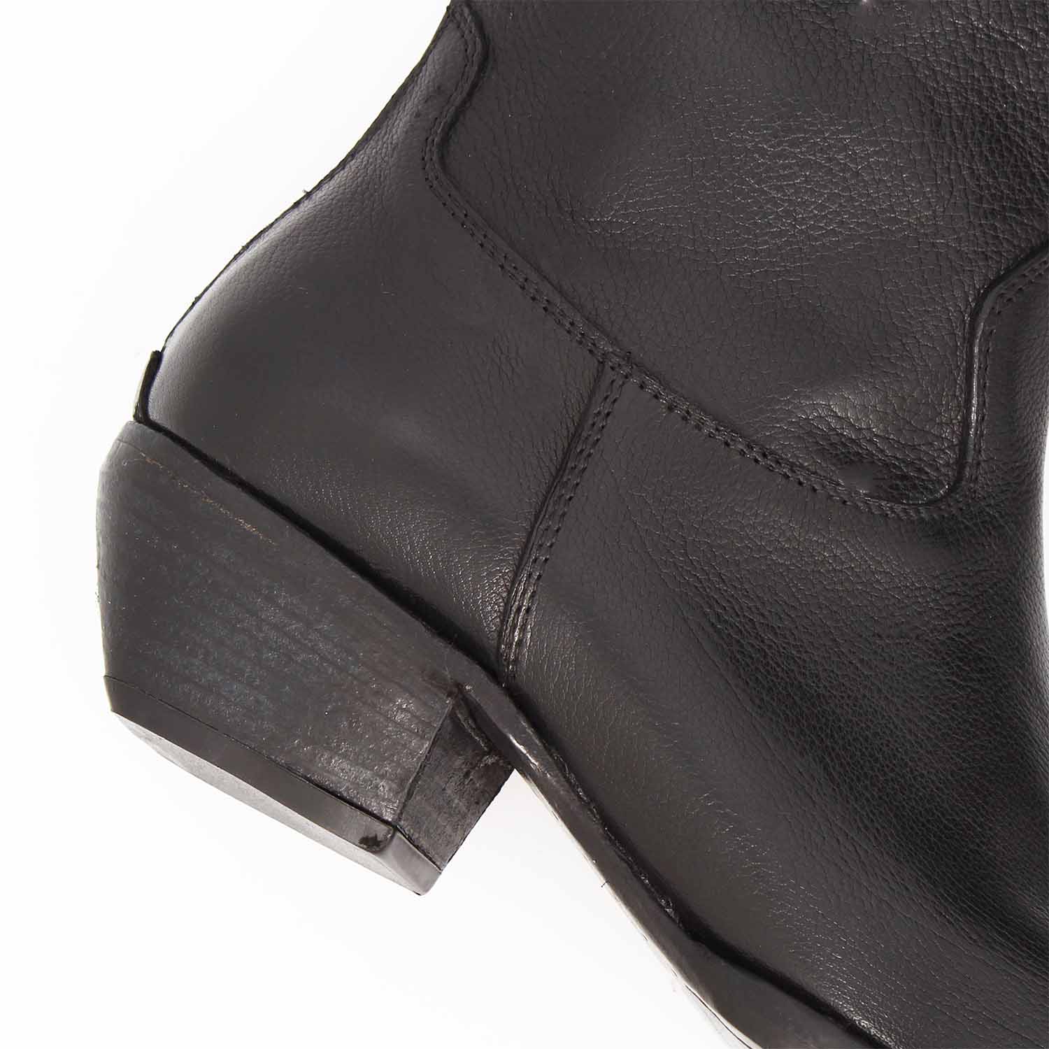 Leonardo Shoes Velvet stivaletto texano nero pelle