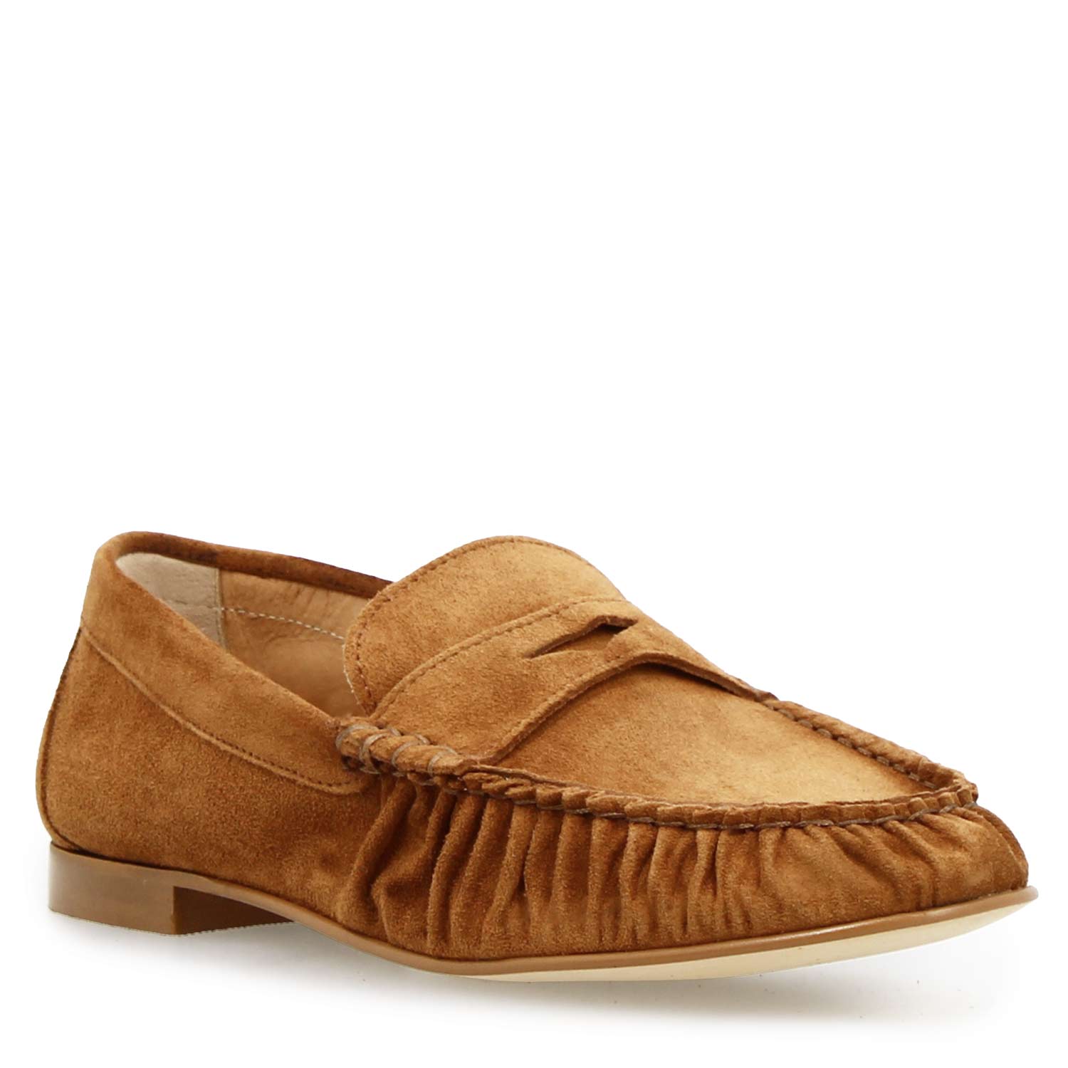 Leonardo Shoes Moka mocassini donna camoscio marrone