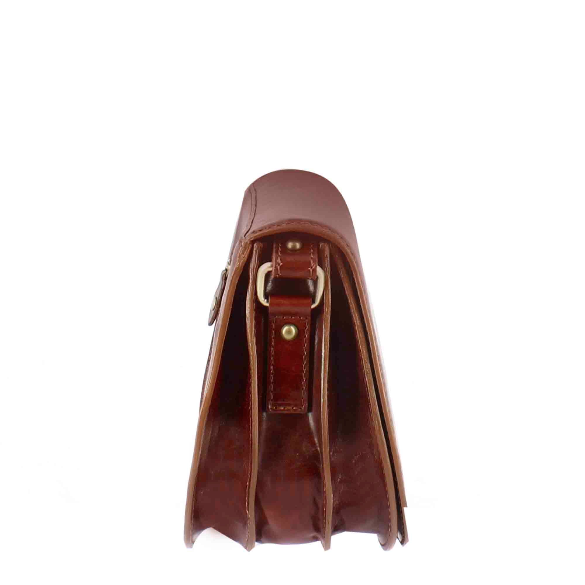Leonardo Essential Borsa Spalla Pelle Marrone Scuro Tracolla Media