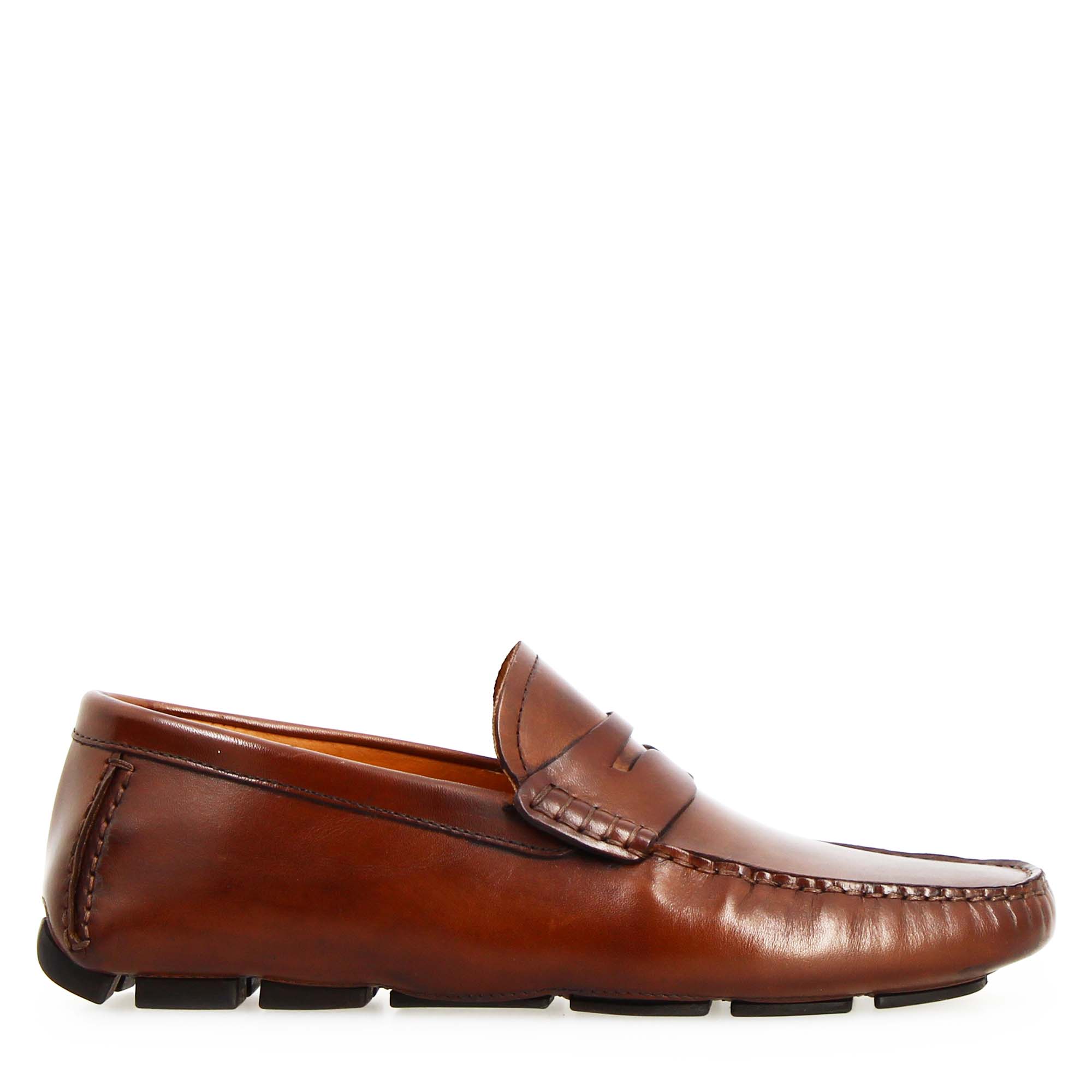 Leonardo Shoes Tiberio Mocassini Uomo Pelle Marrone