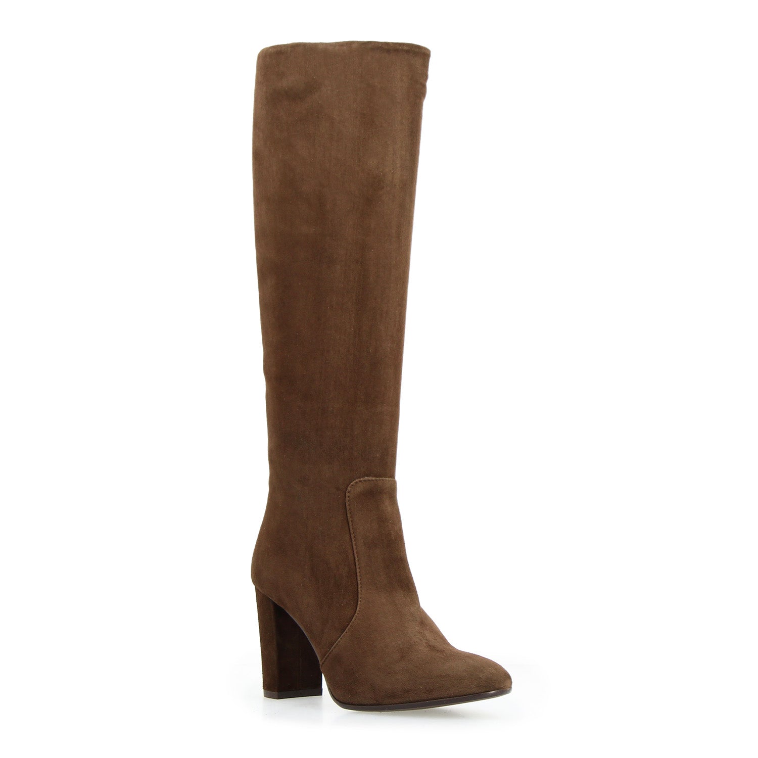 Leonardo Shoes Signoria Stivale Donna Camoscio Marrone Scuro