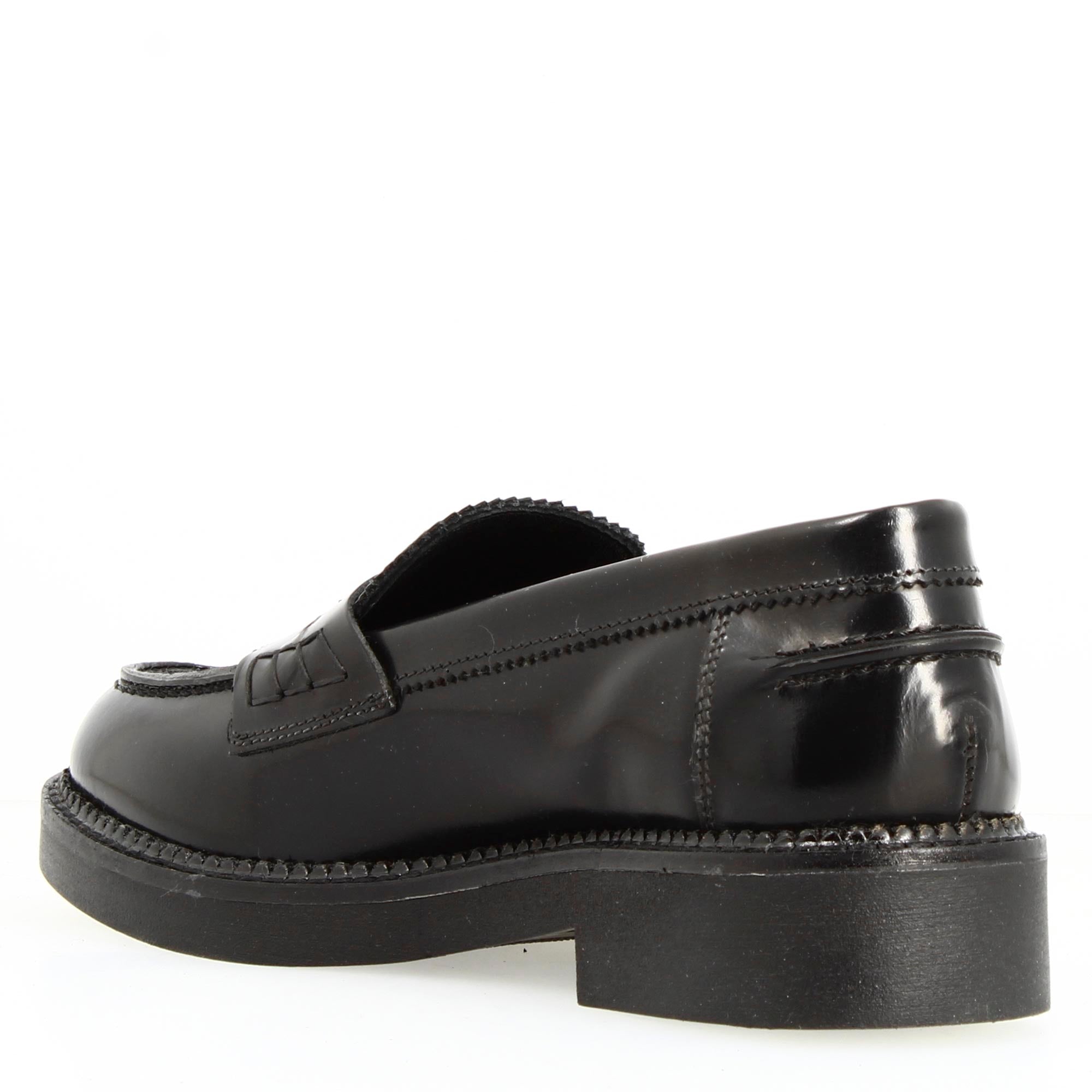 Leonardo Shoes Domitilla Mocassini Donna Nero Pelle Tacco 3 cm