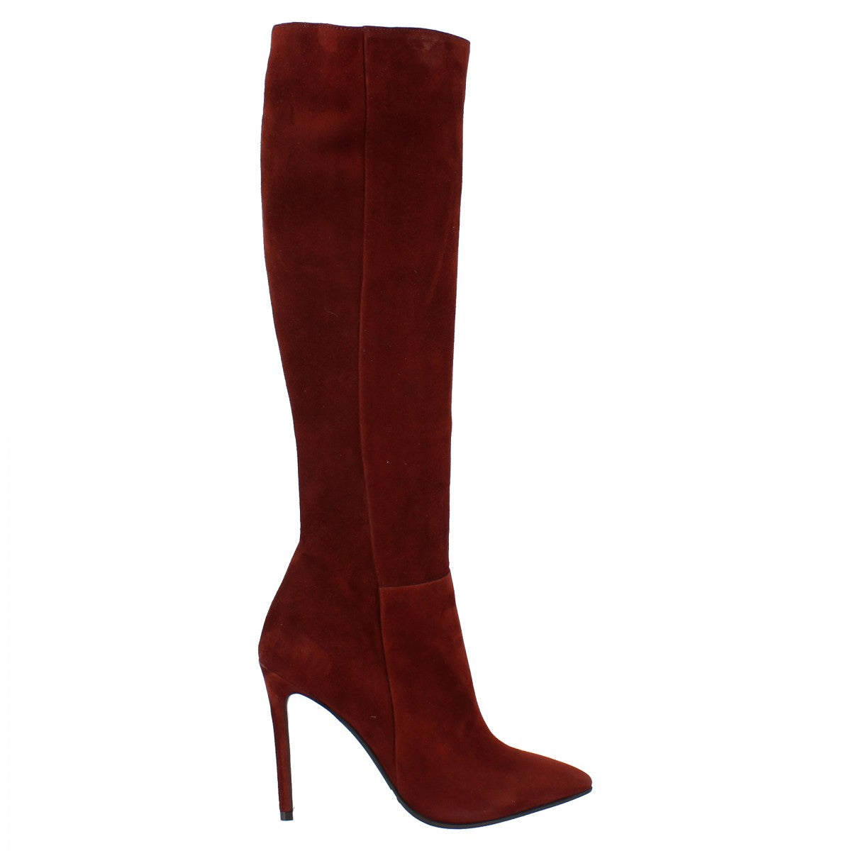 Leonardo Shoes Stivali Donna Ginocchio Camoscio Bordeaux Tacco 12