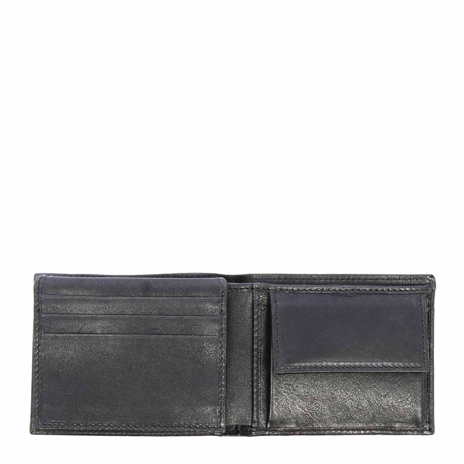 Leonardo Shoes P4 Portafoglio Uomo Pelle Nero