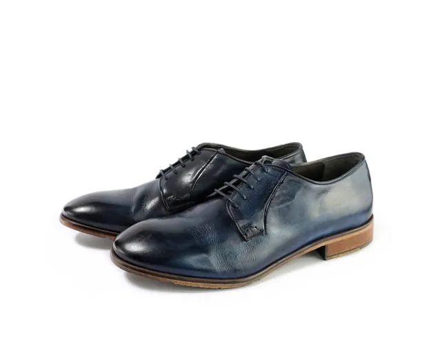 Ton Goût Elegant Derby derby uomo blu in vitello