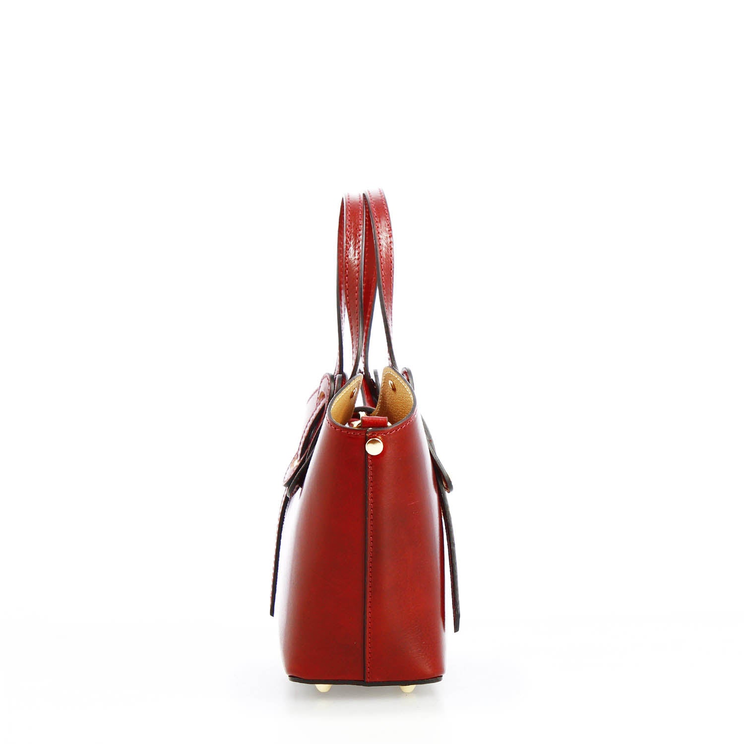 Leonardo Shoes Lisa Borsa Mano Pelle Rossa Secchiello Tracolla