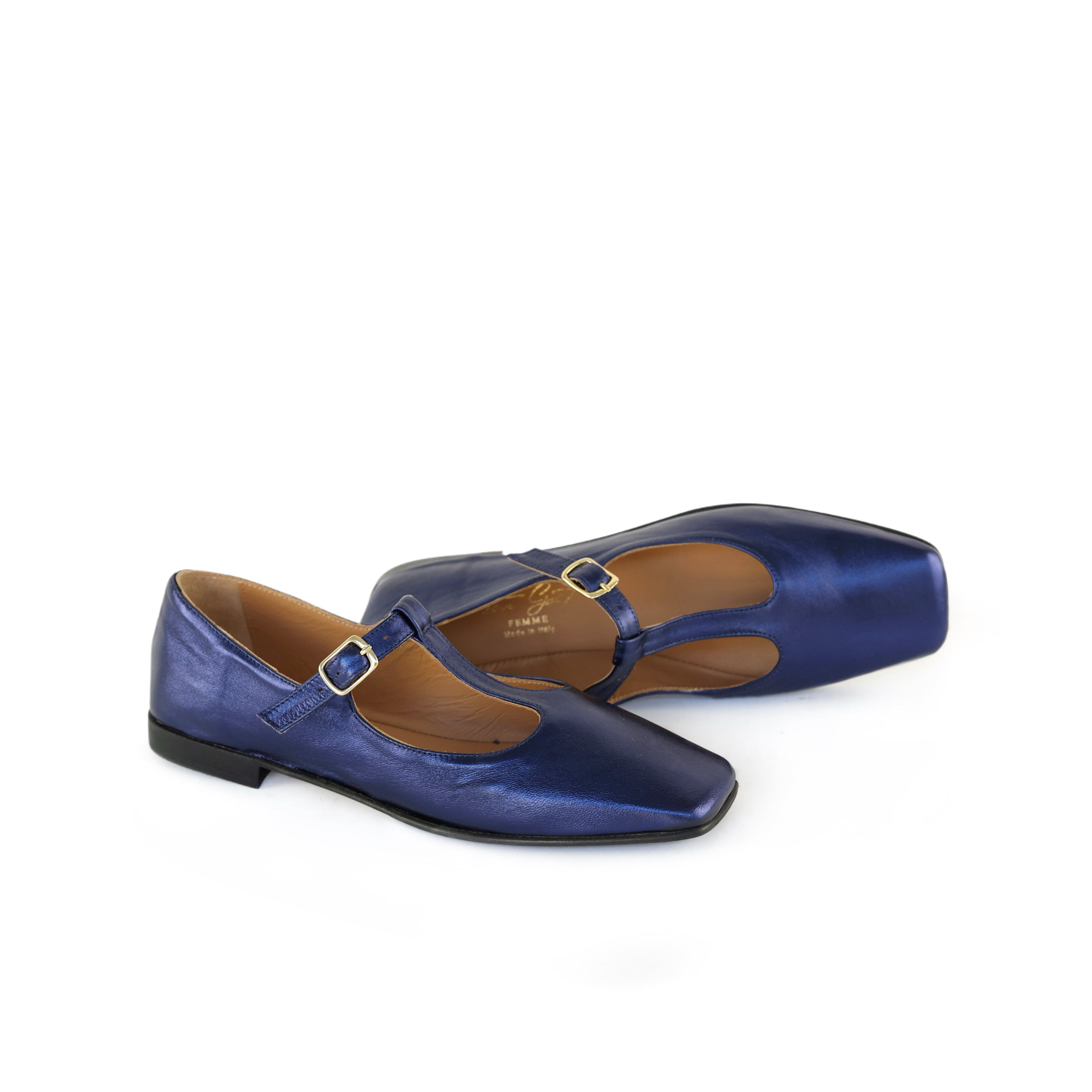 Ton Goût Paris ballerine donna blu midnight nappa