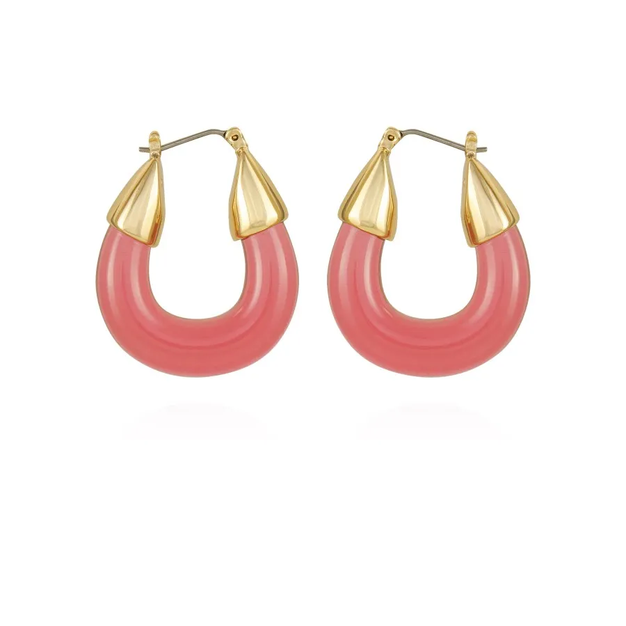 Vince Camuto orecchini cerchio resina rosa oro rosa