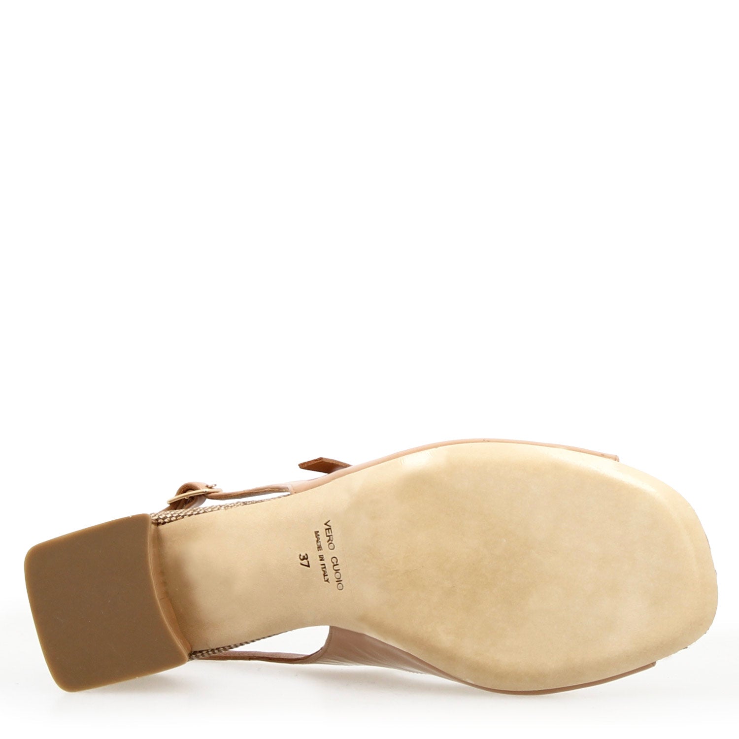 Leonardo Shoes Alba Beige sandali donna vernice tacco 5,5 cm