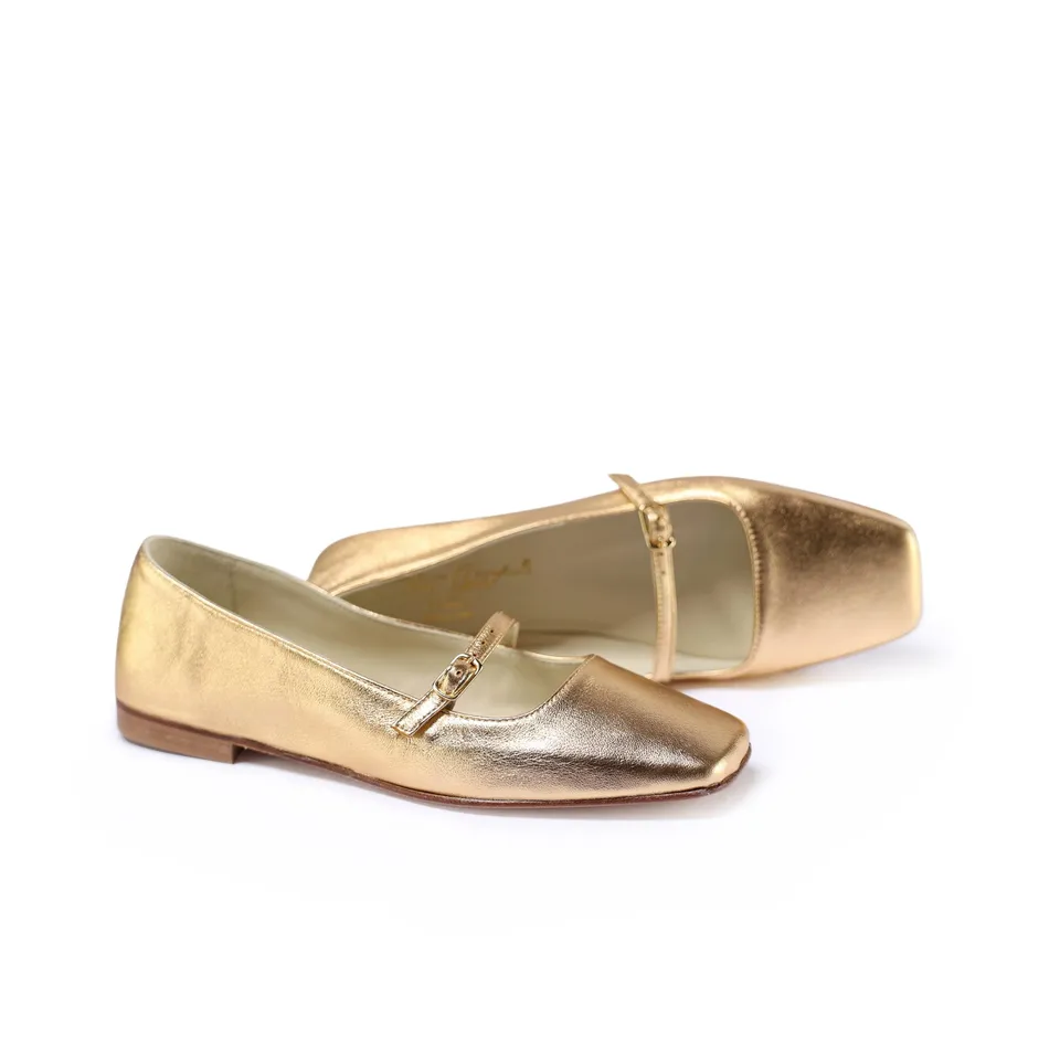 Ton Goût Lea ballerine donna oro Mekong 37 laminata
