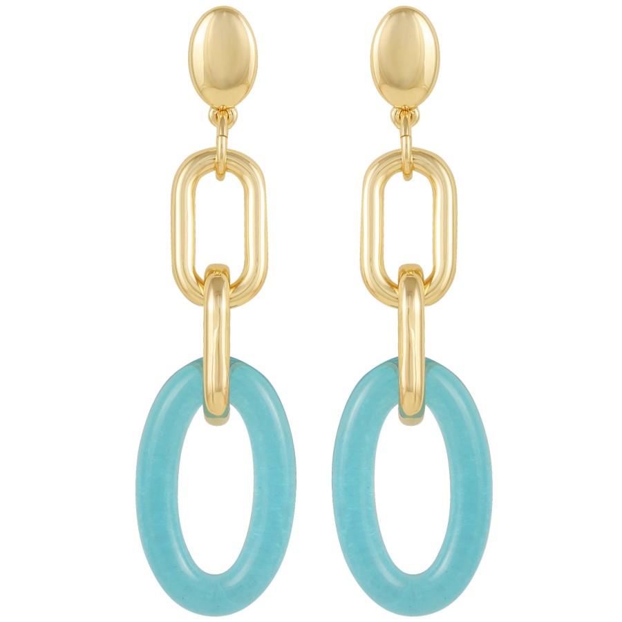 Vince Camuto orecchini pendenti donna oro intrecciati blu caramella