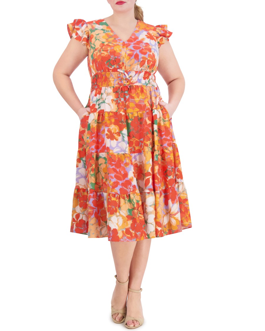 Vince Camuto Abito balze floreale taglie forti donna