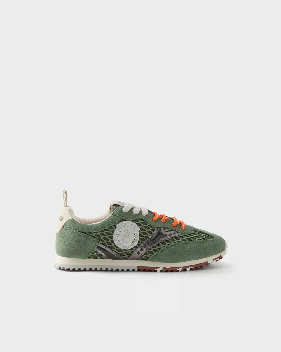 Elvio Zanon Sneakers Running in Suede e Rete Traforata