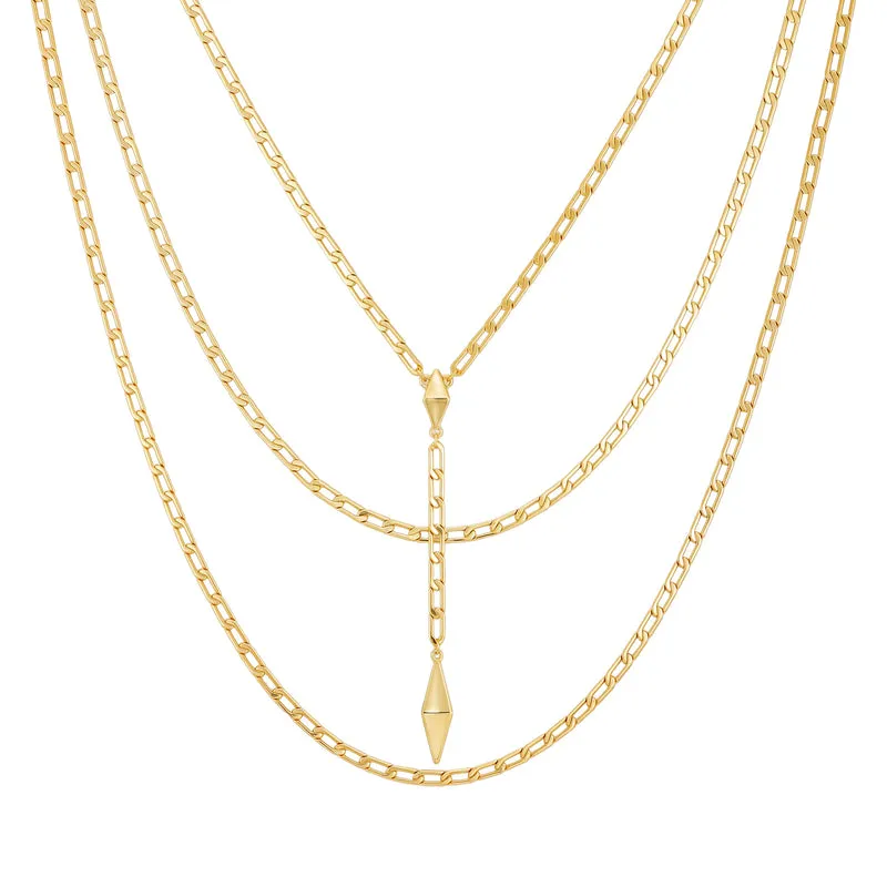 Vince Camuto set 3 collane catena oro ciondolo Y