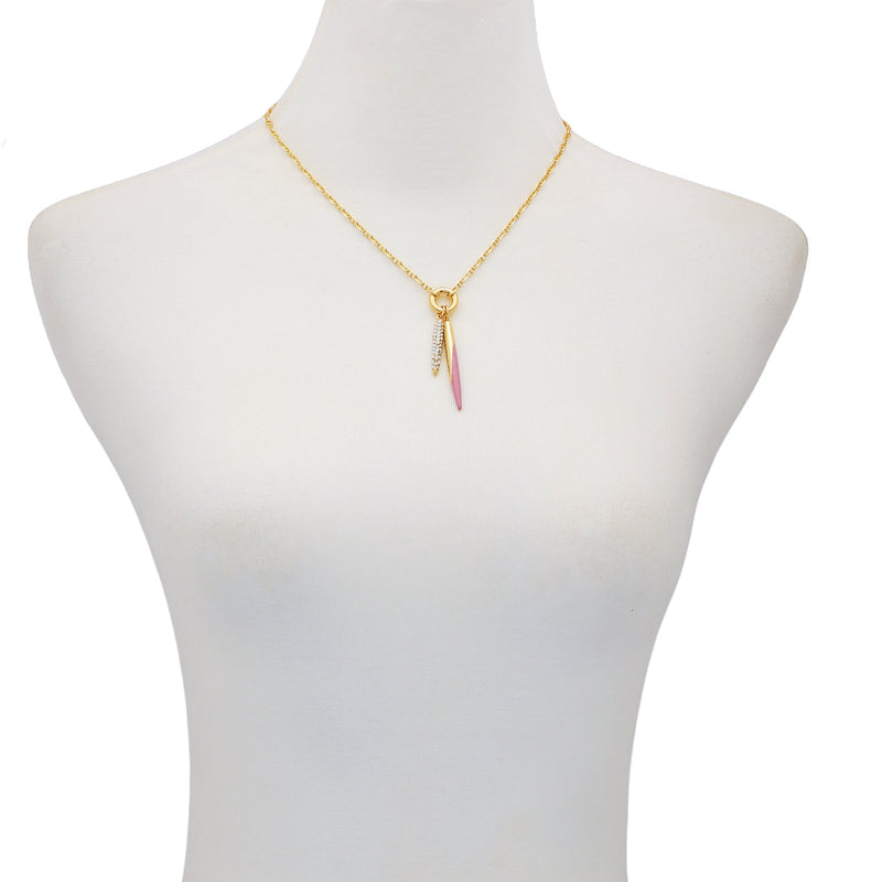 Vince Camuto Necklaces Collana Doppio Ciondolo Rosa Oro