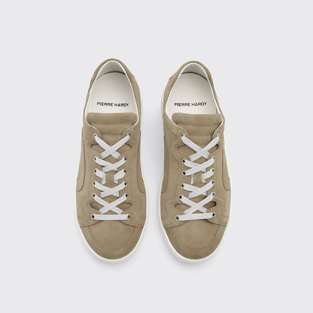 Pierre Hardy Alpha sneakers donna pelle sabbia suola bianca