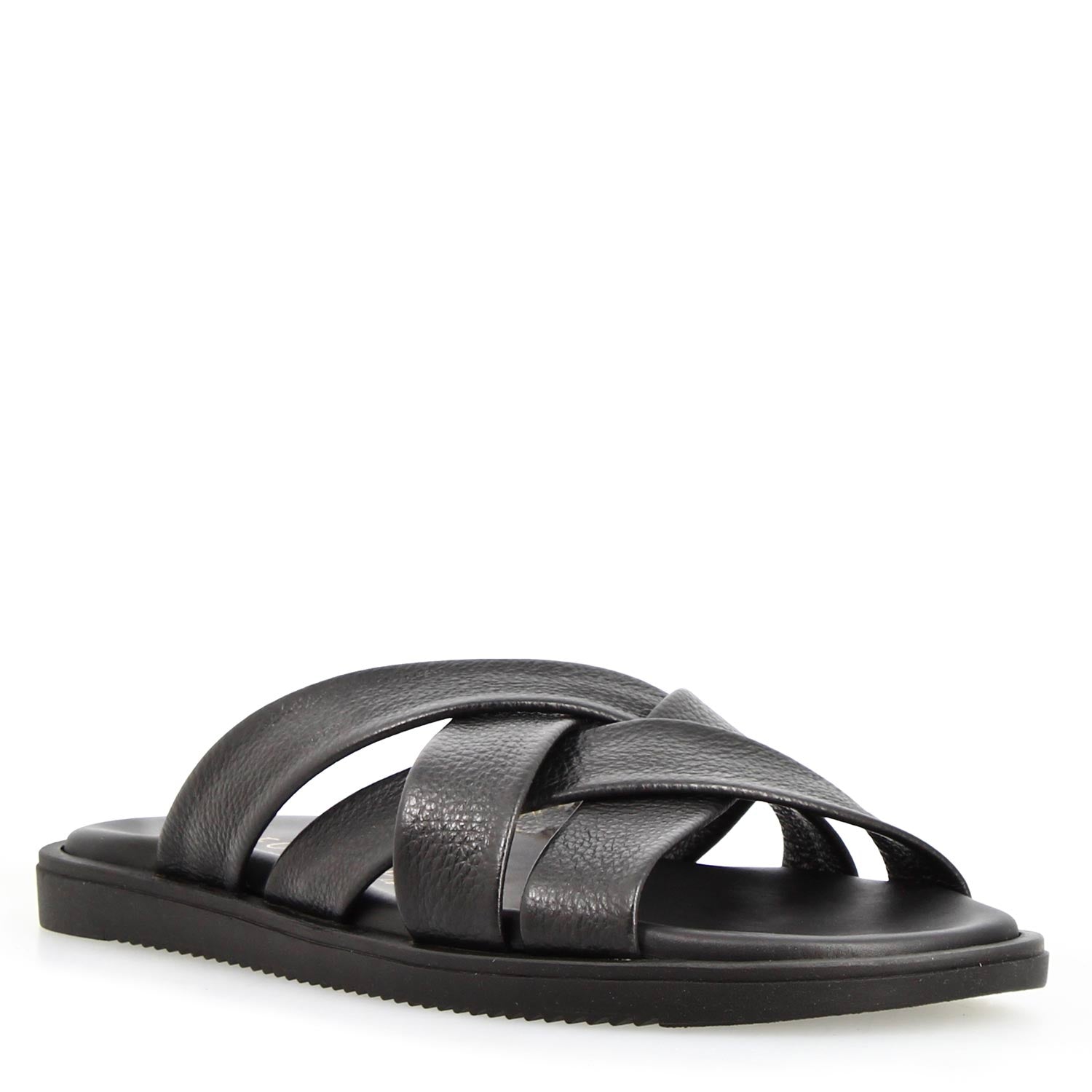 Leonardo Shoes Perseo sandali uomo pelle nero