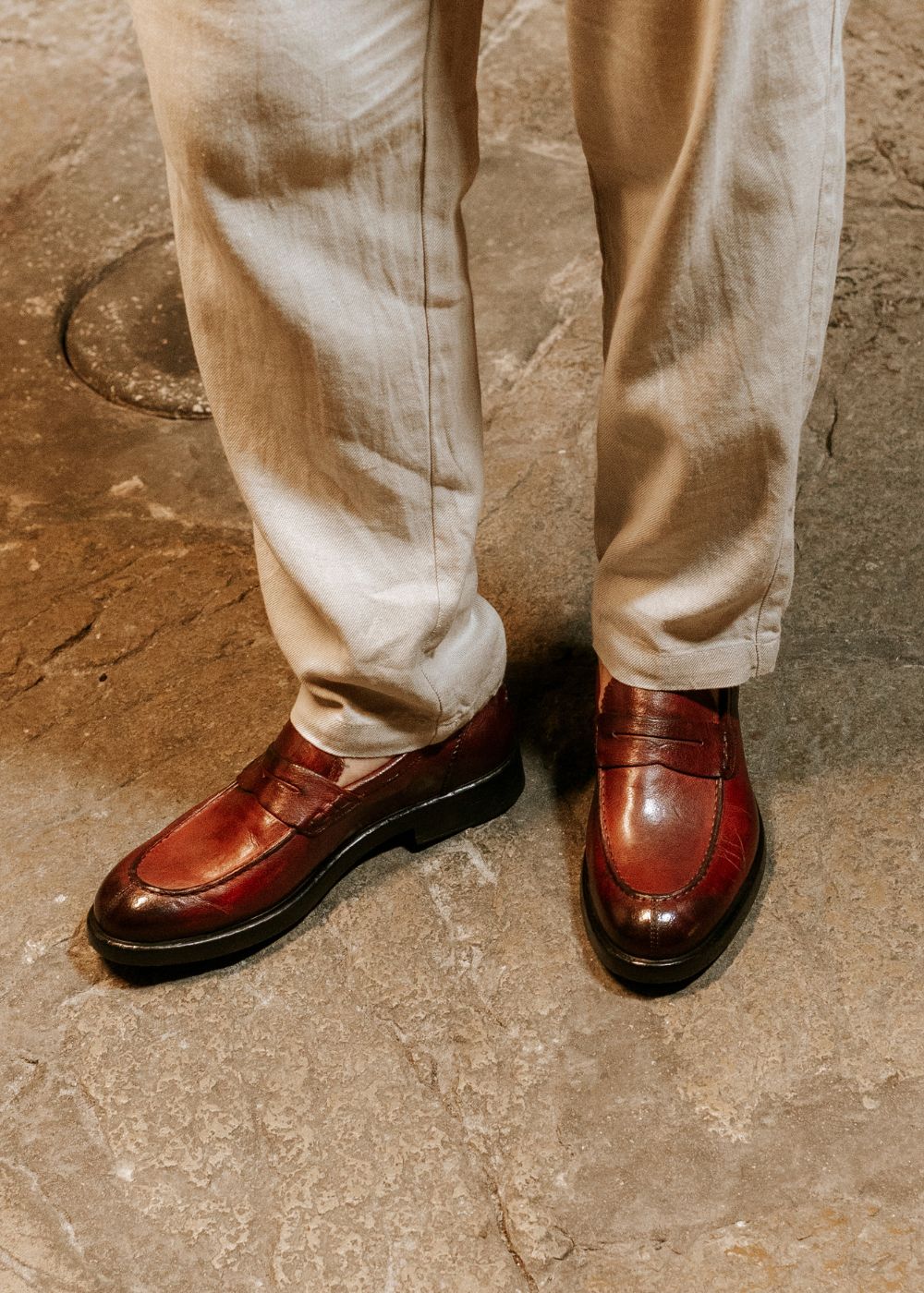 Leonardo Shoes Tevere Mocassino Uomo Pelle Bordeaux