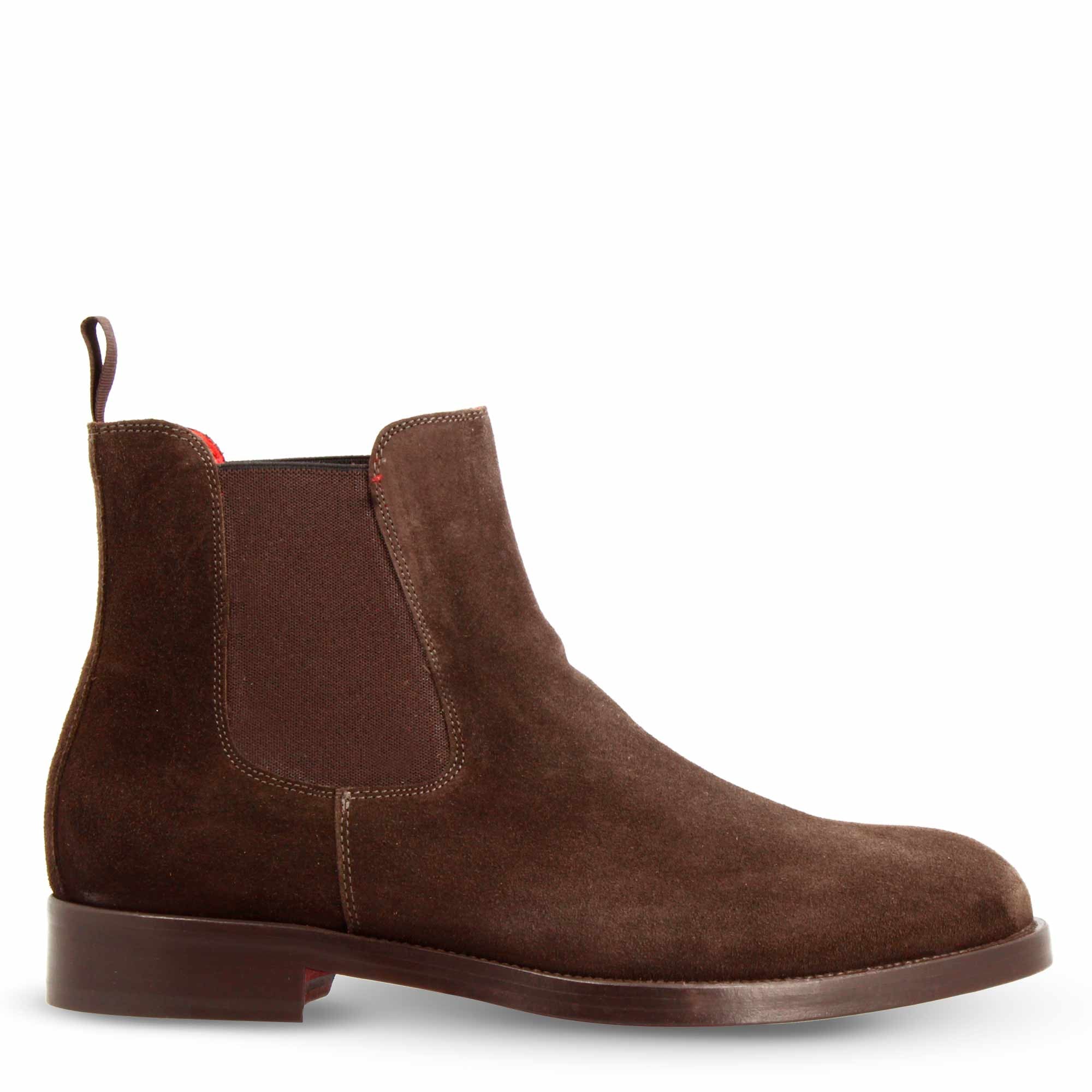 Leonardo Shoes stivaletto chelsea scamosciato marrone