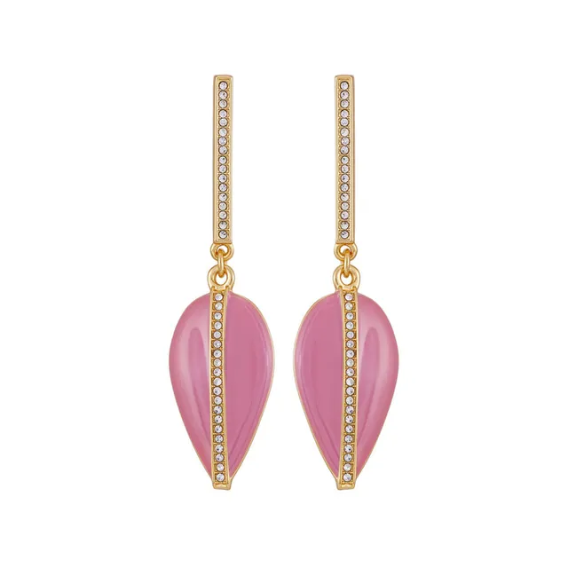 Vince Camuto Tono Oro Orecchini Goccia Smalto Rosa
