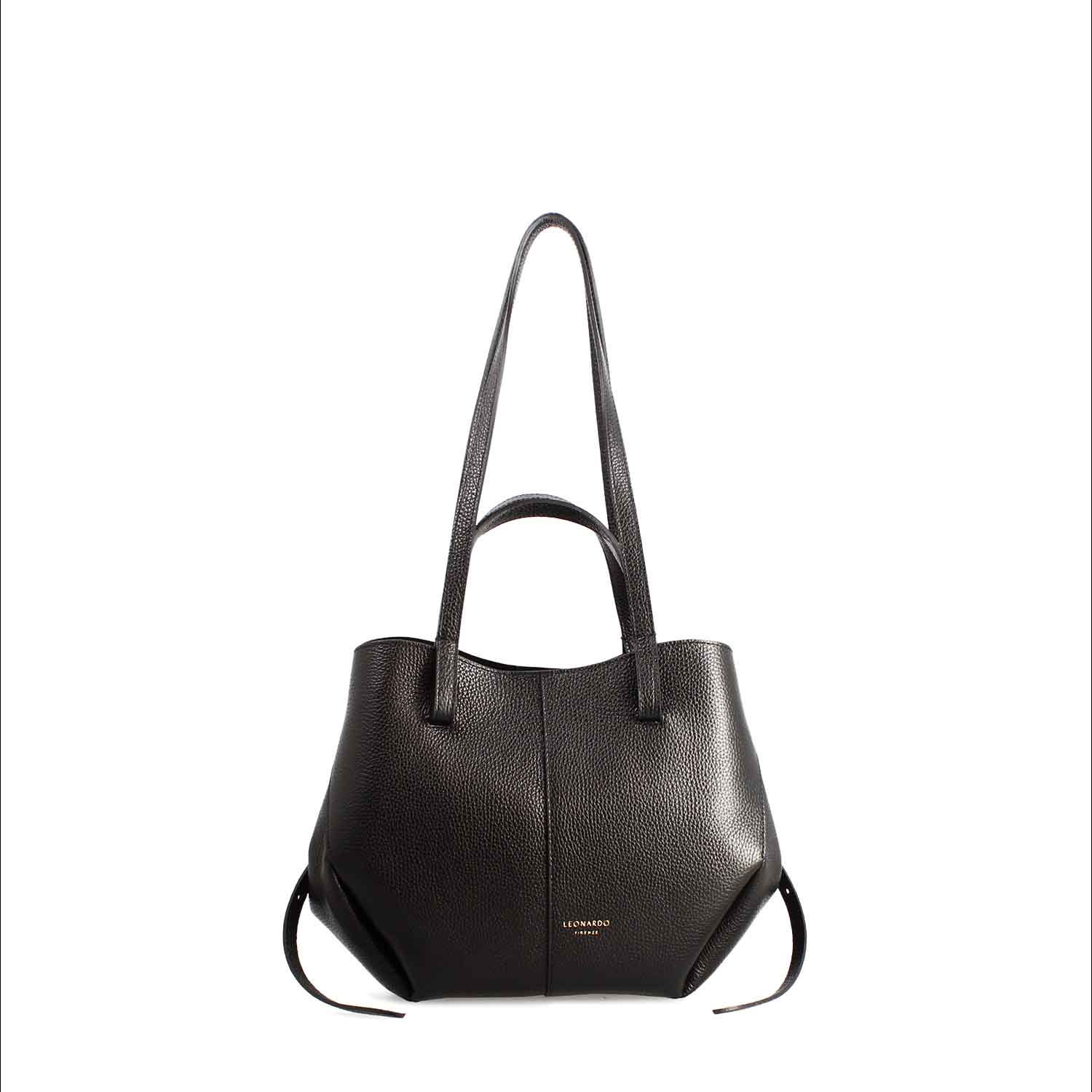 Leonardo Shoes Majestic M shopper pelle nera media