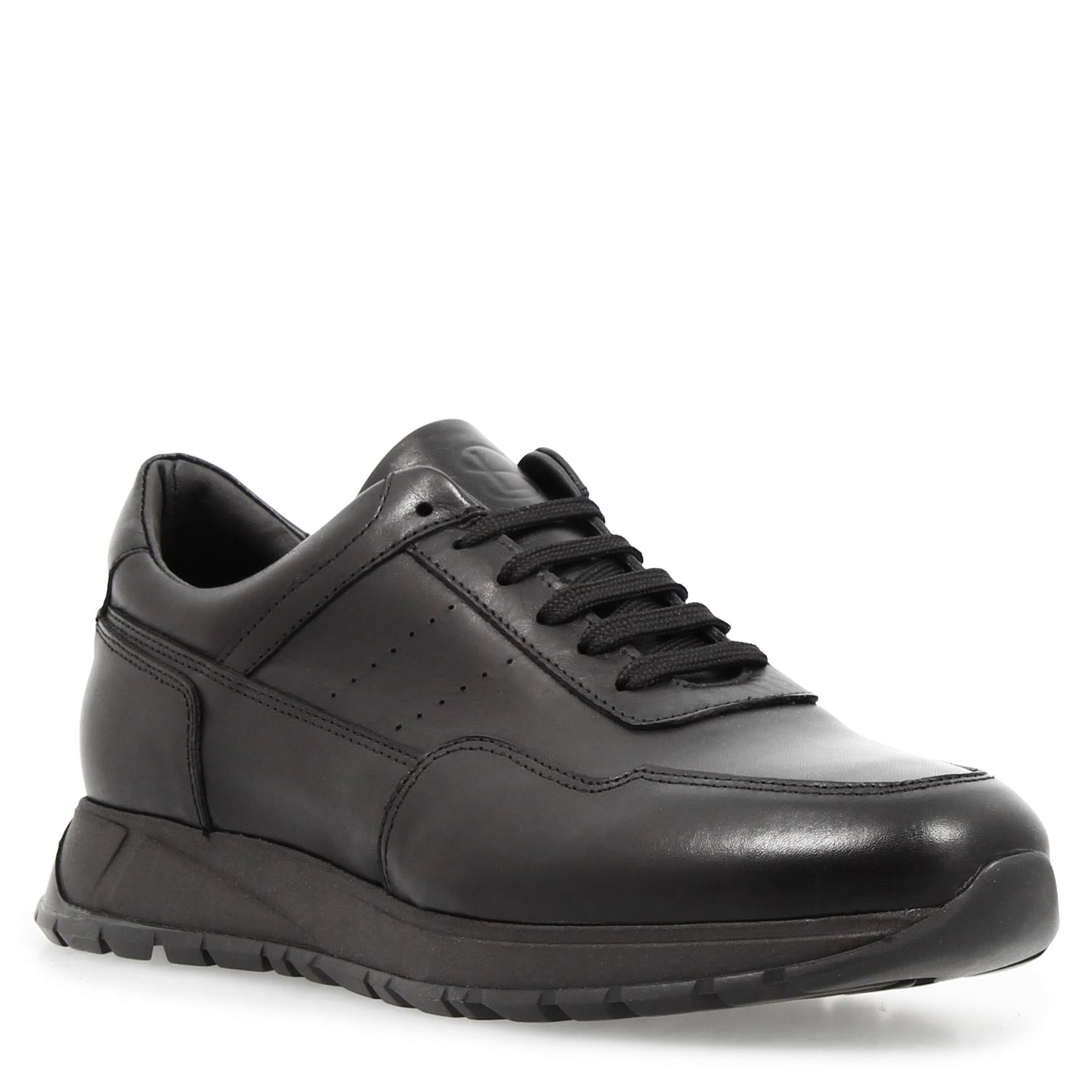Leonardo Shoes Ateneo Nero sneakers uomo pelle nera