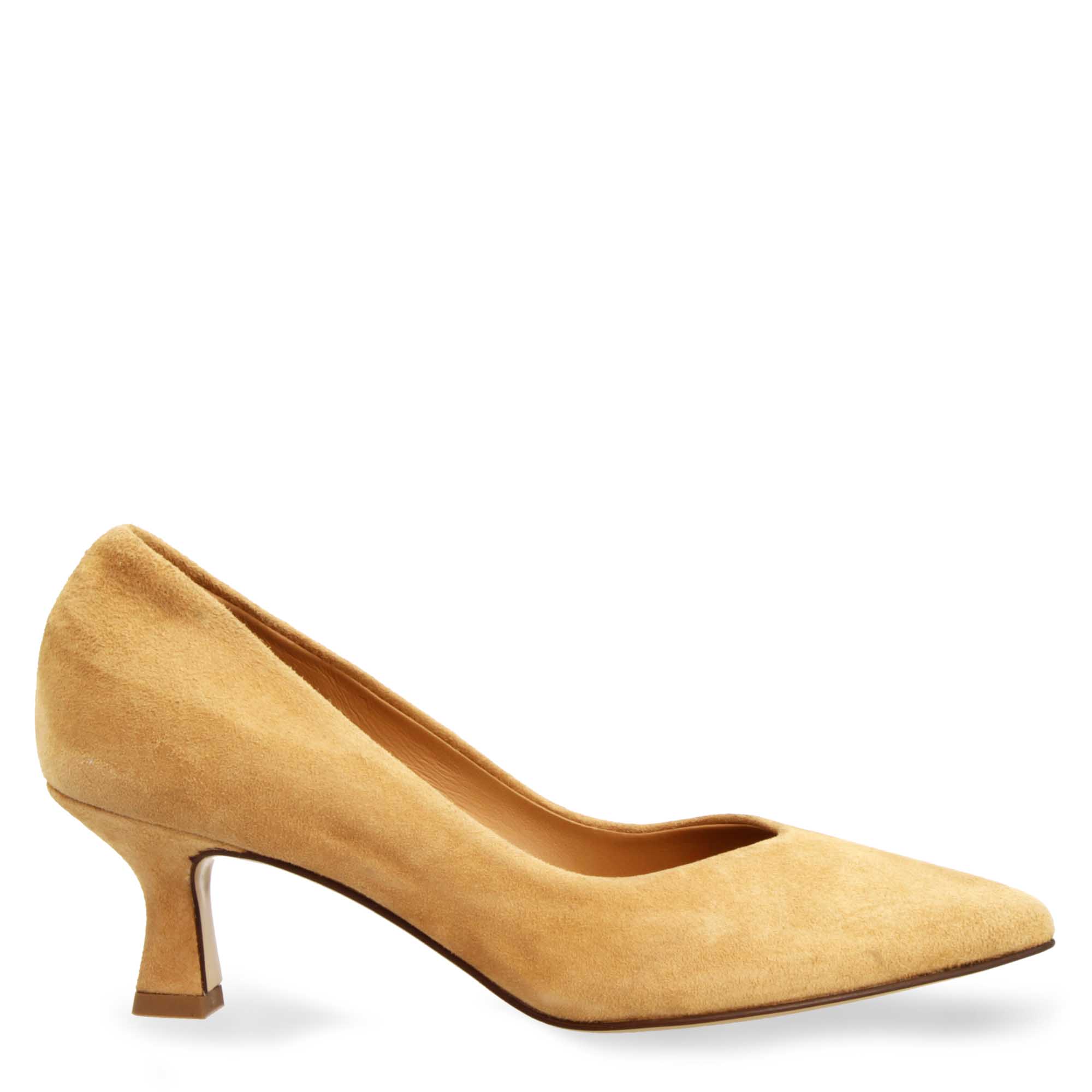 Leonardo Shoes Décolleté Donna Camoscio Beige Tacco 5