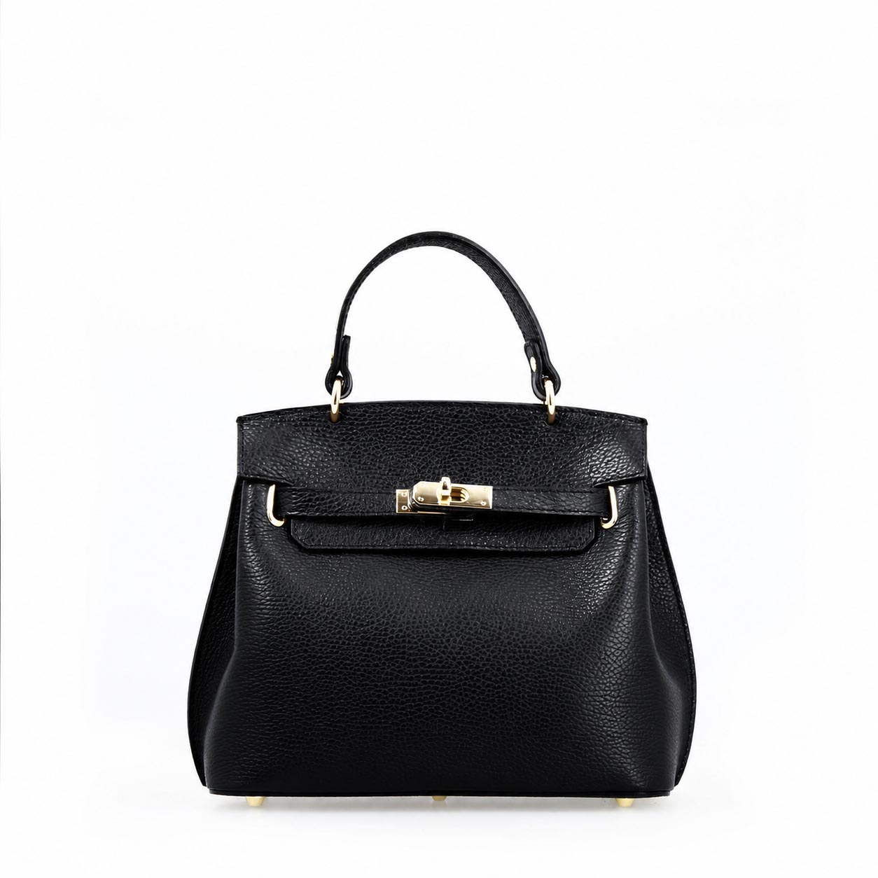 Leonardo Shoes Ninfea Borsa Pelle Nero Tracolla Twist Lock
