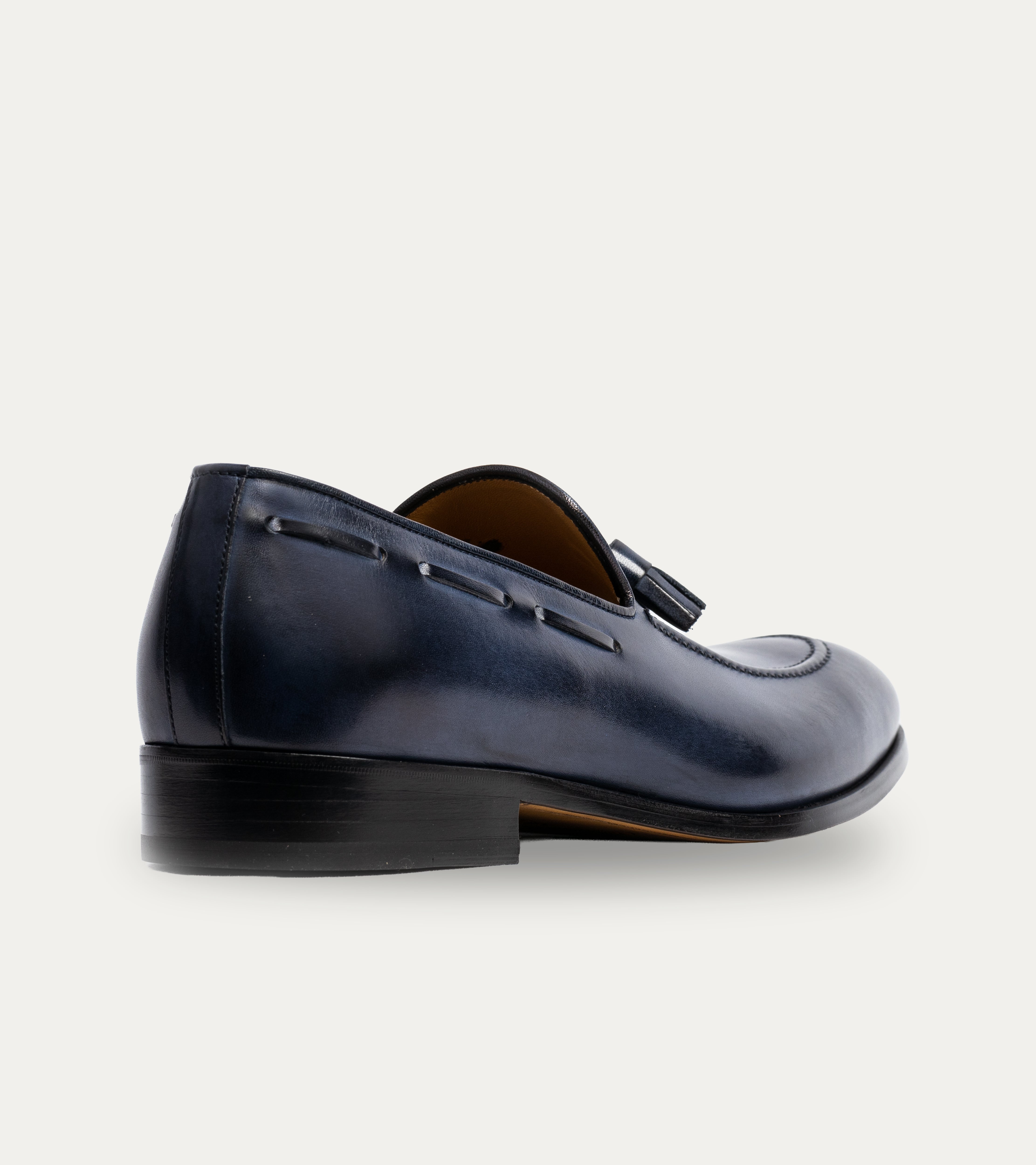 Ace Marks Amit Blue Mocassino Uomo Pelle Blu Nappine