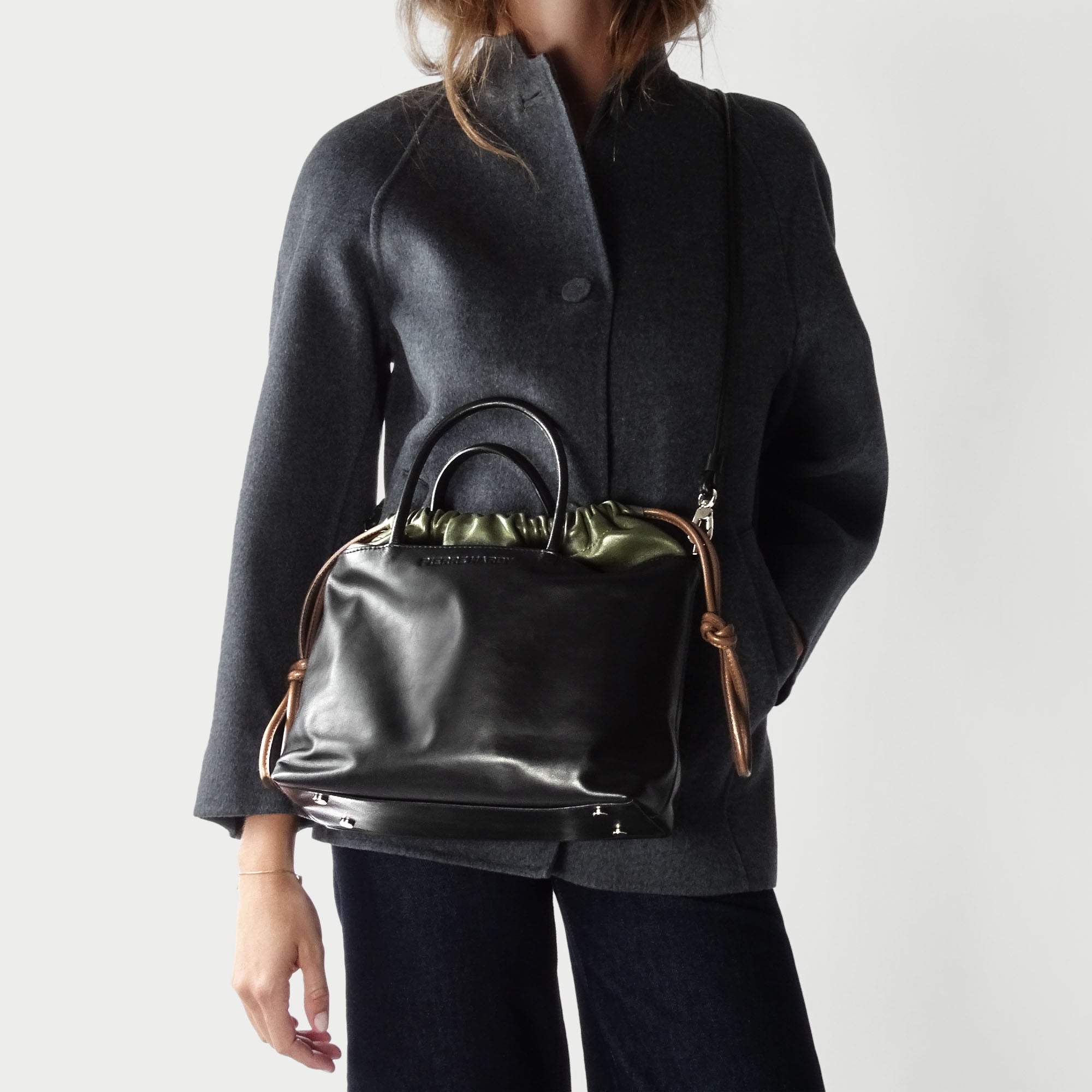 Pierre Hardy Twin AHV4 borsa maxi nera pelle tracolla