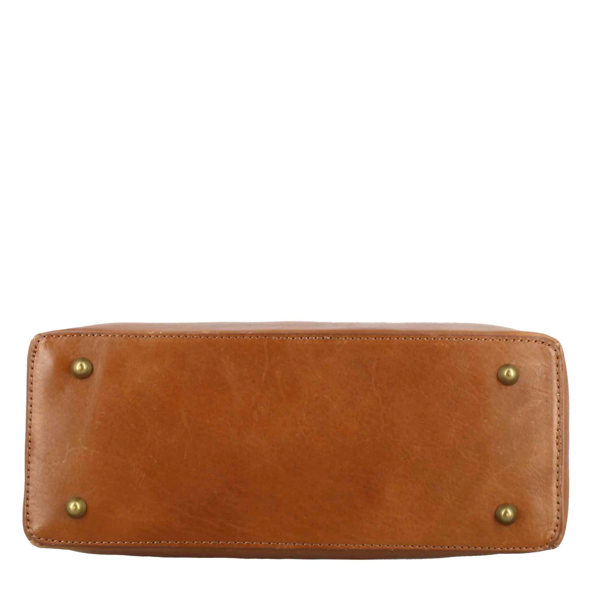 Leonardo Shoes Tulia bauletto borsa a mano pelle marrone