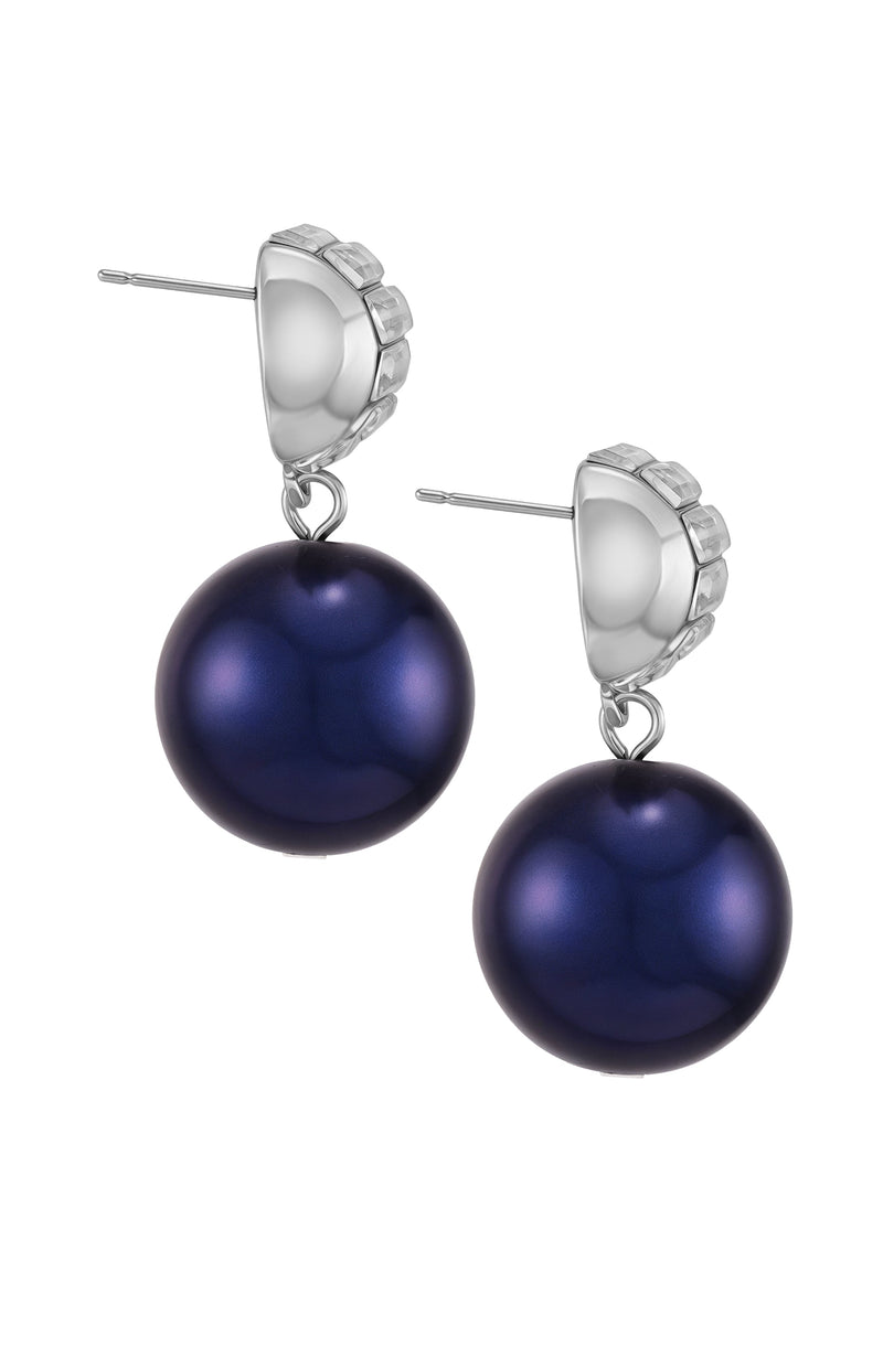 Vince Camuto orecchini donna silver perla blu cristalli
