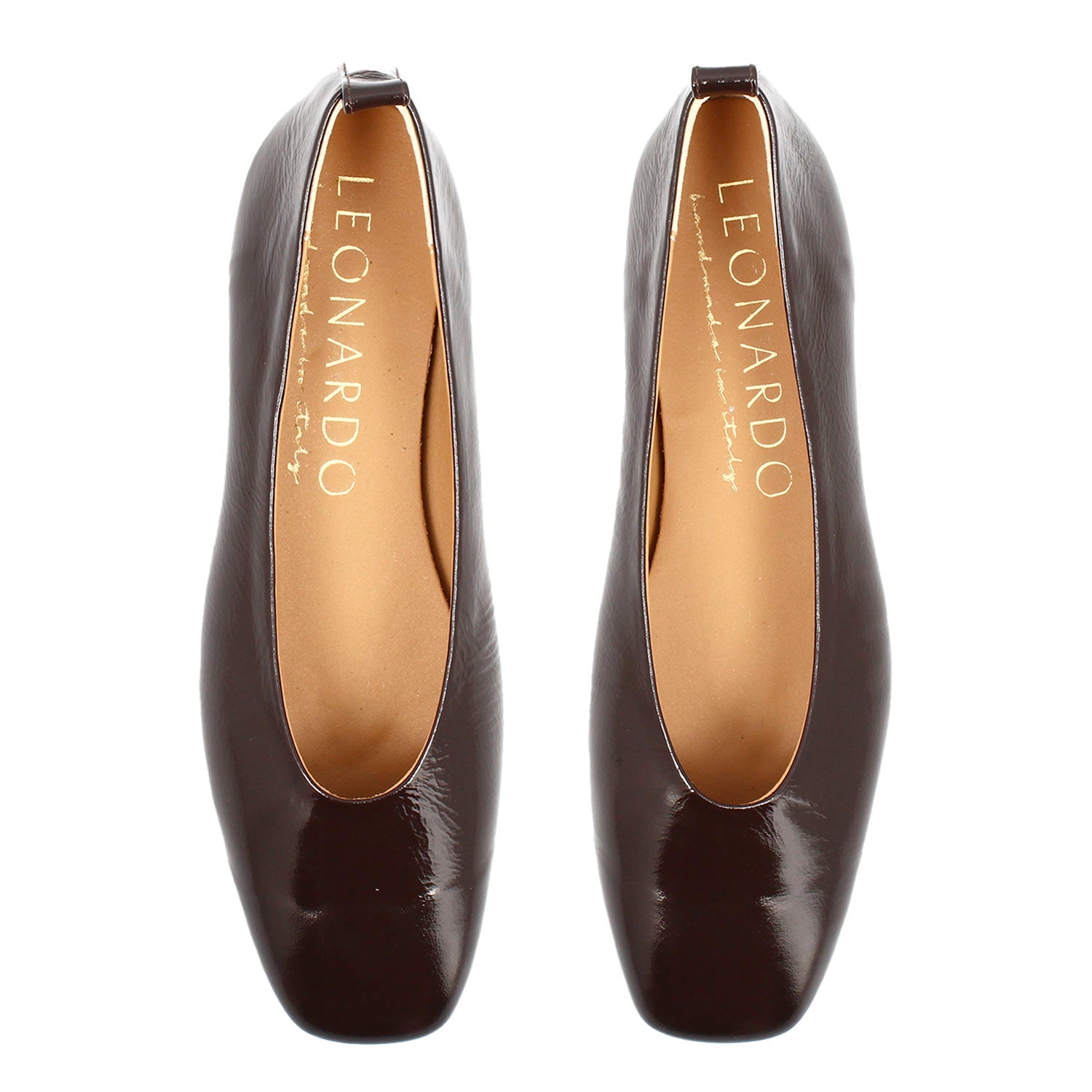 Leonardo Shoes Venere Ballerine Donna Marrone Punta Squadrata