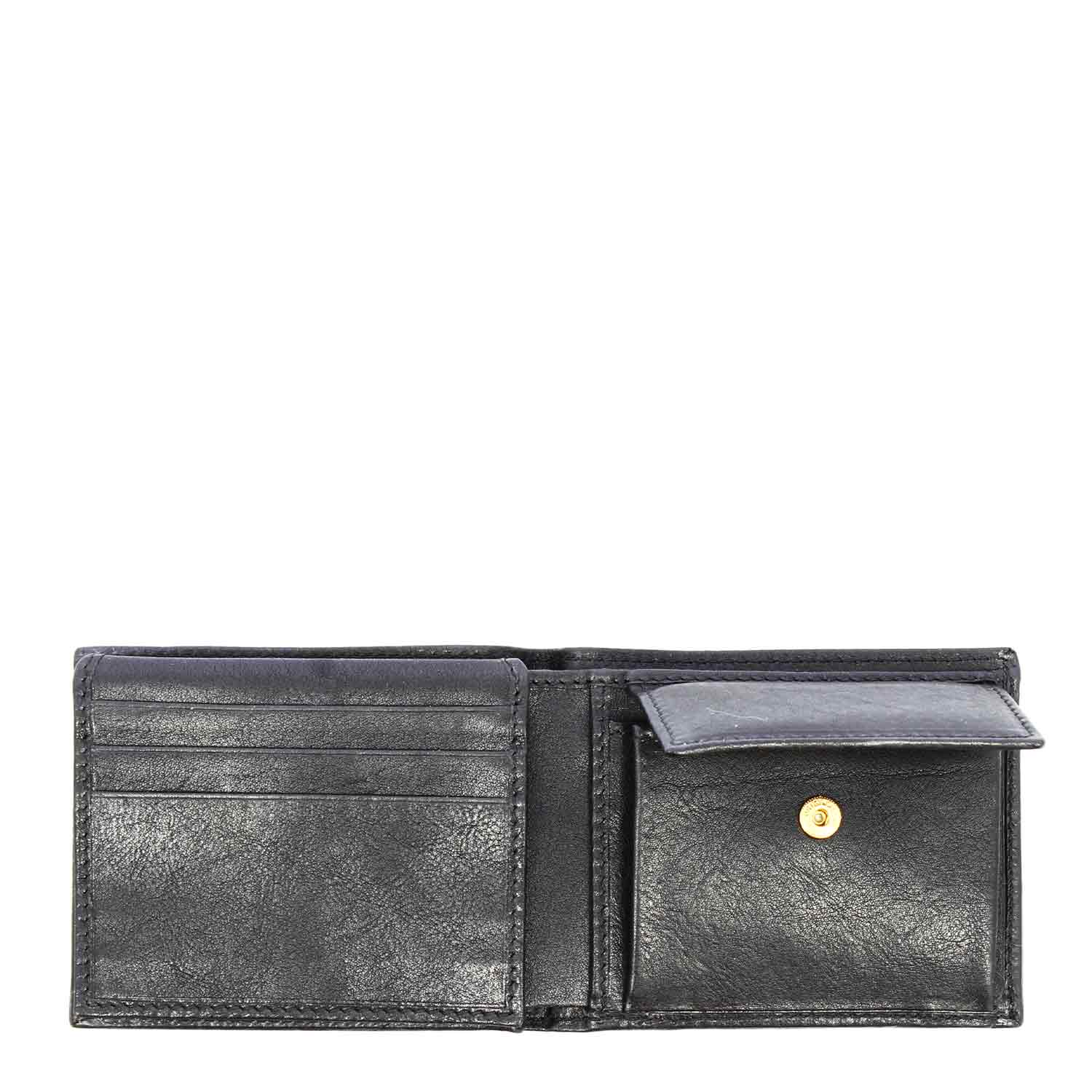 Leonardo Shoes P4 Portafoglio Uomo Pelle Nero