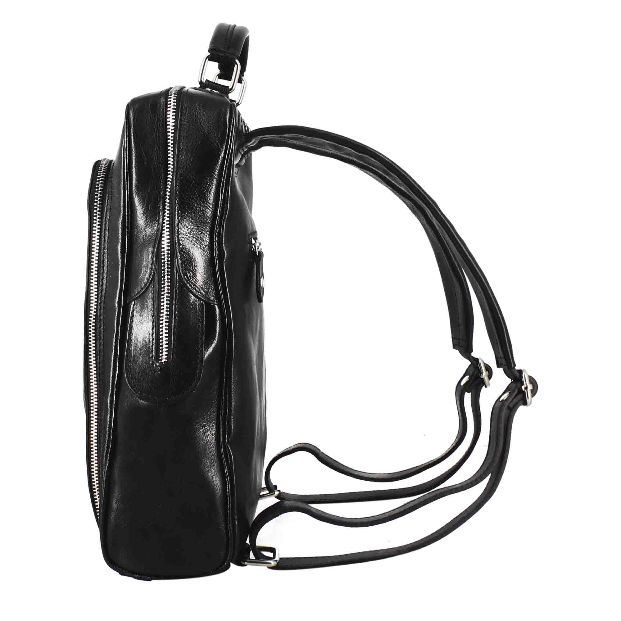 Leonardo Cosimo zaino uomo pelle nero 37 cm
