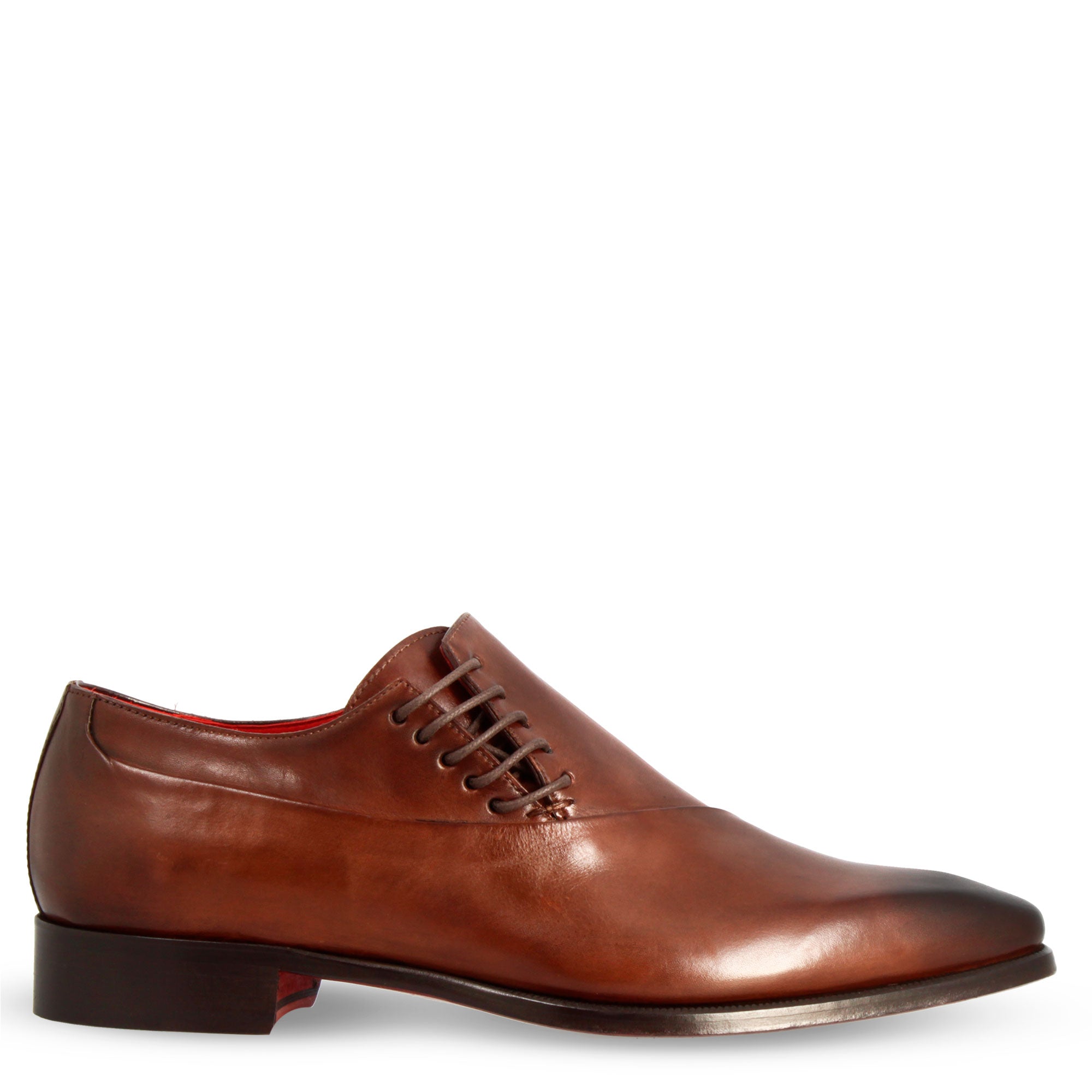 Leonardo Shoes francesine uomo pelle marrone punta squadrata