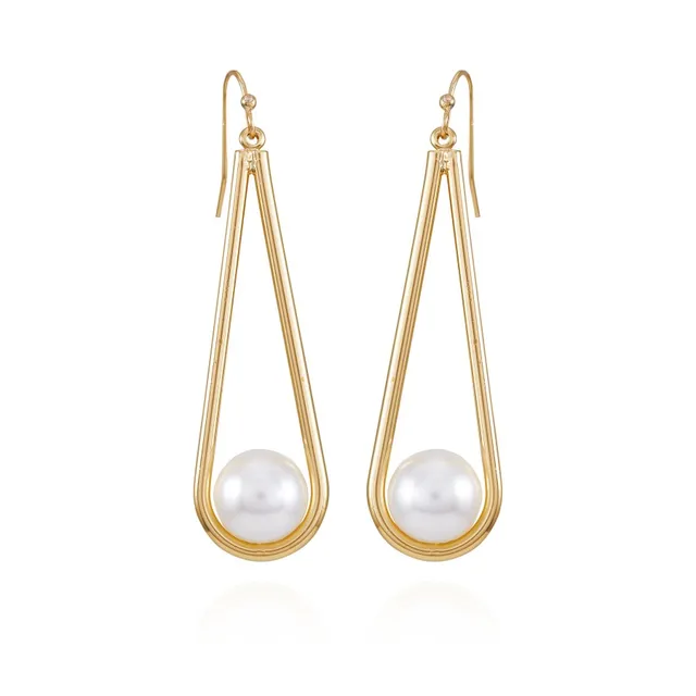 Vince Camuto Orecchini Pendenti Perle Dorate Donna