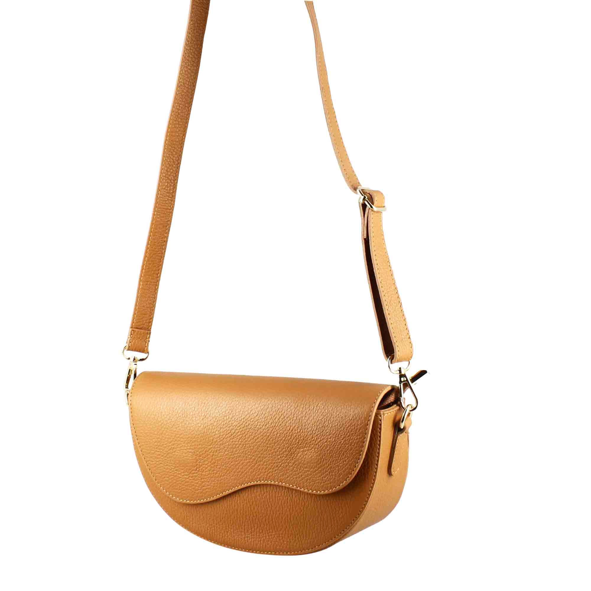 Leonardo Shoes Kate borsa tracolla pelle marrone