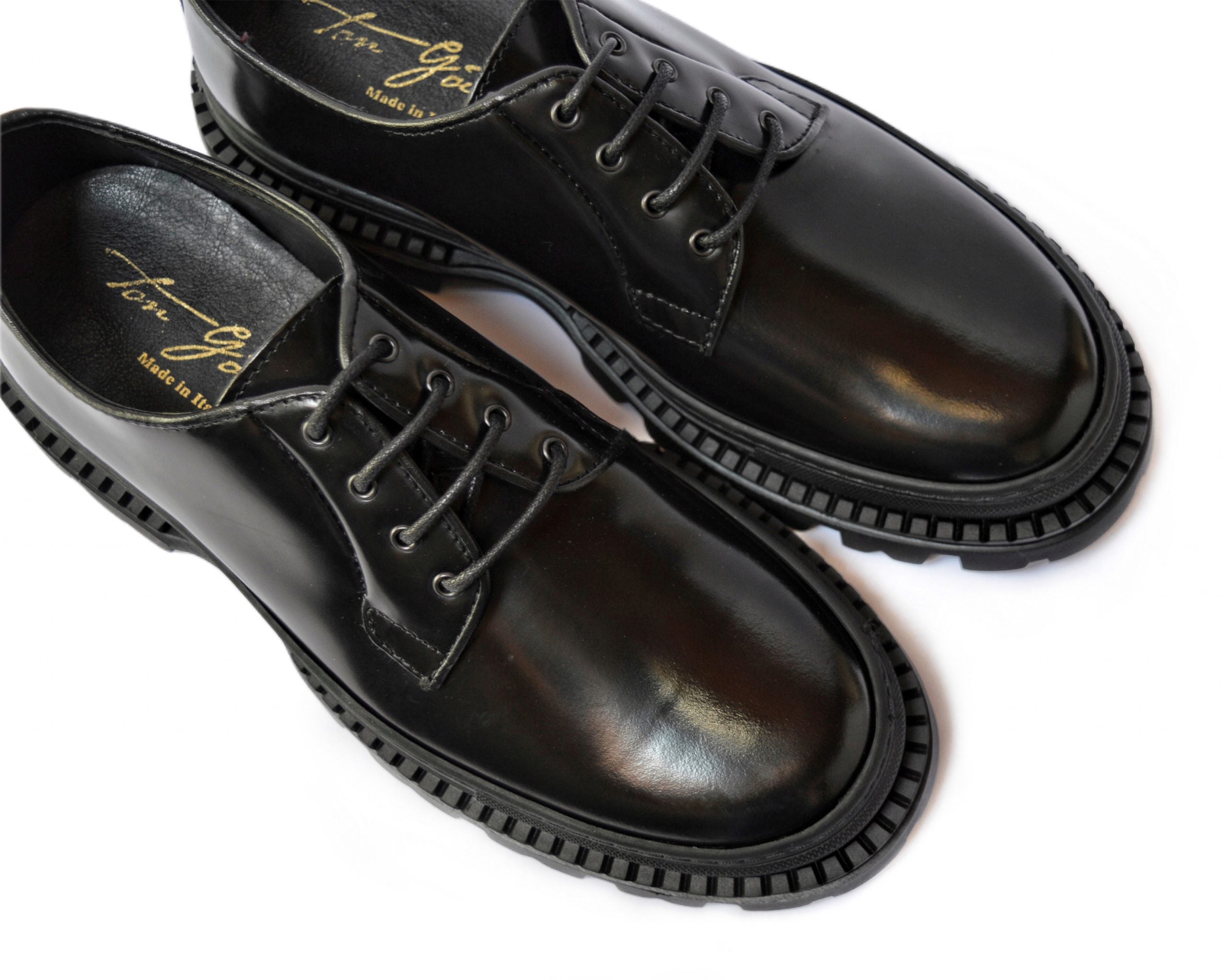 Ton Goût Derby Dragon scarpe basse uomo nere 5 cm