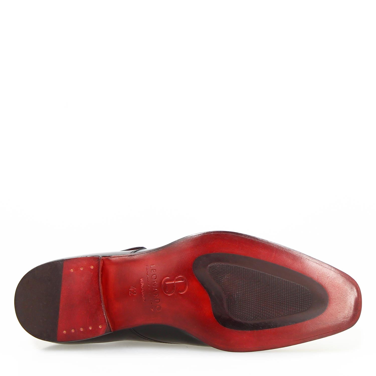 Leonardo Shoes Salvatore Nero francesine pelle suola cuoio 44
