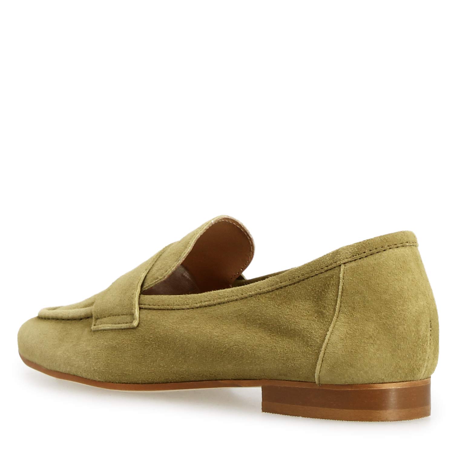 Leonardo Shoes Brenta Mocassino Donna Camoscio Verde Sfoderato