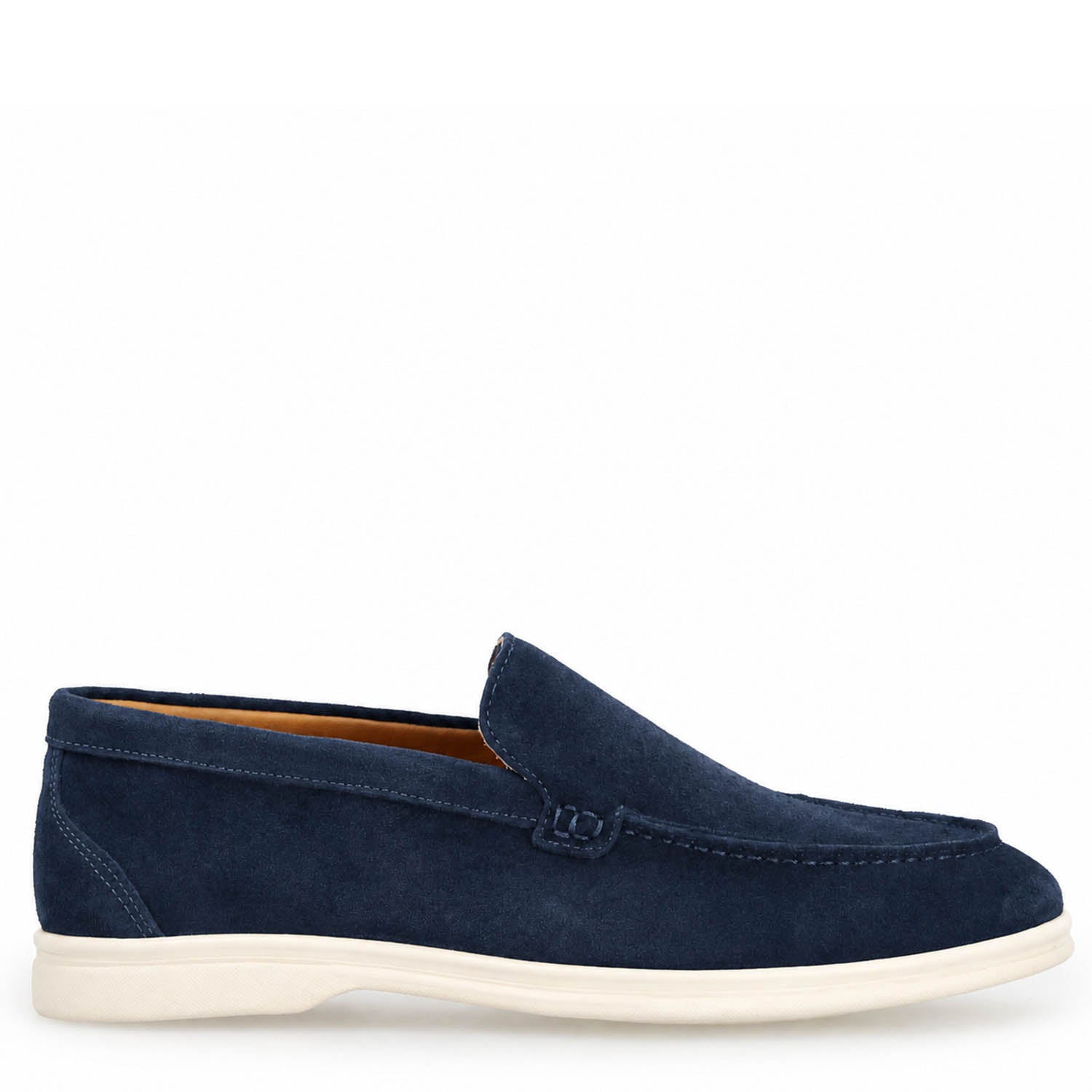 Leonardo Shoes Elite Blu mocassini uomo camoscio blu navy