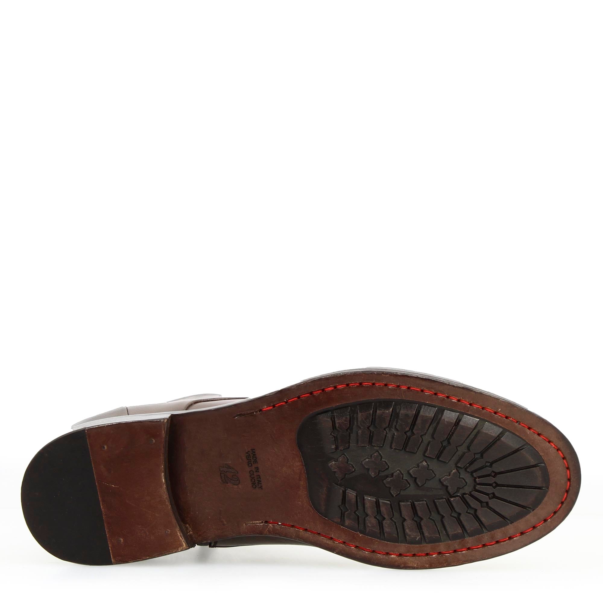 Leonardo Shoes Diver stivaletti uomo pelle testa di moro lacci