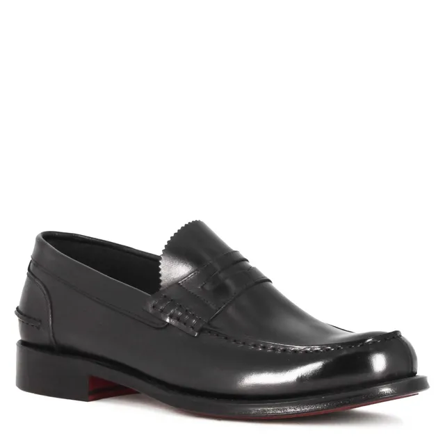 Leonardo Shoes College mocassino uomo pelle nero leone