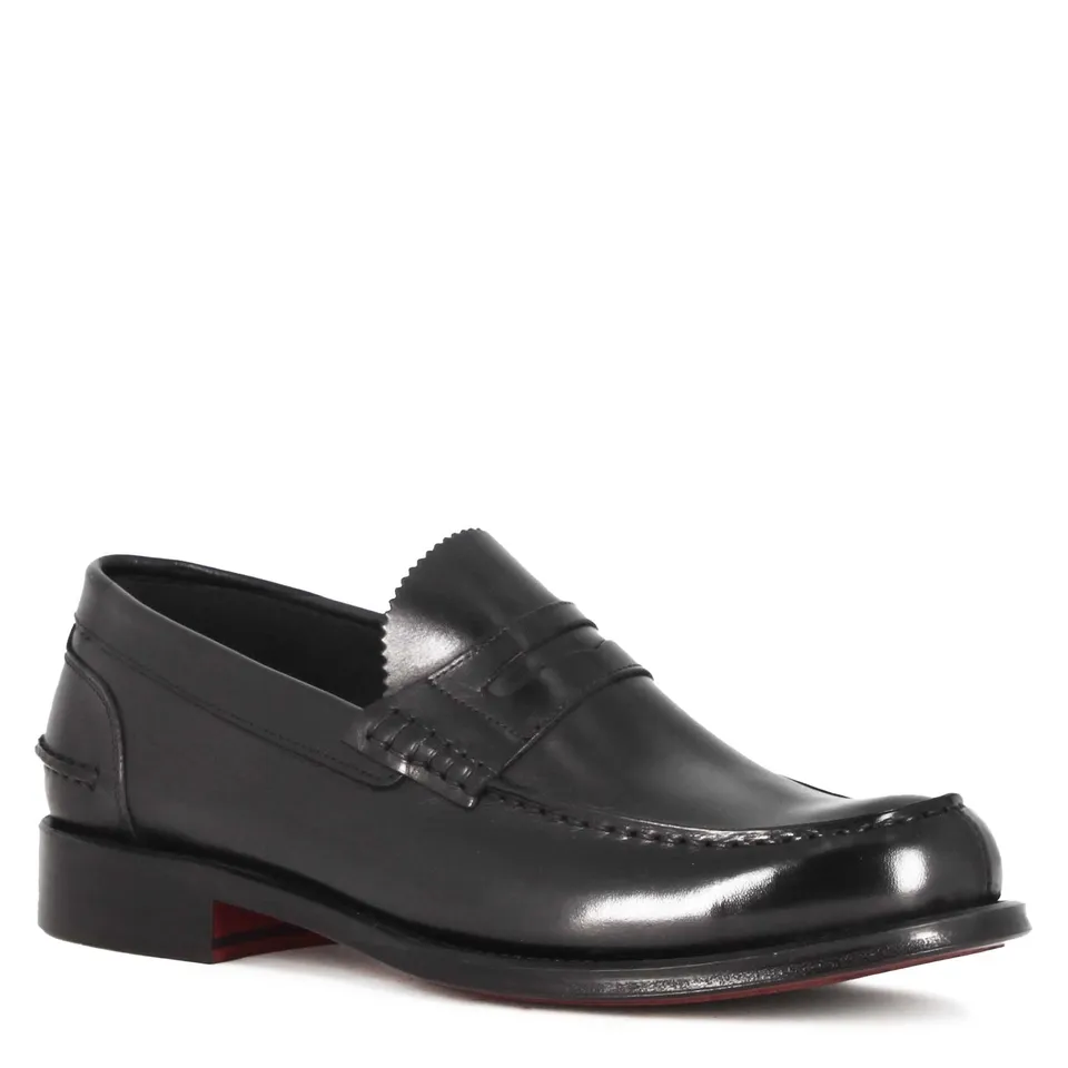 Leonardo Shoes College mocassino uomo pelle nero leone