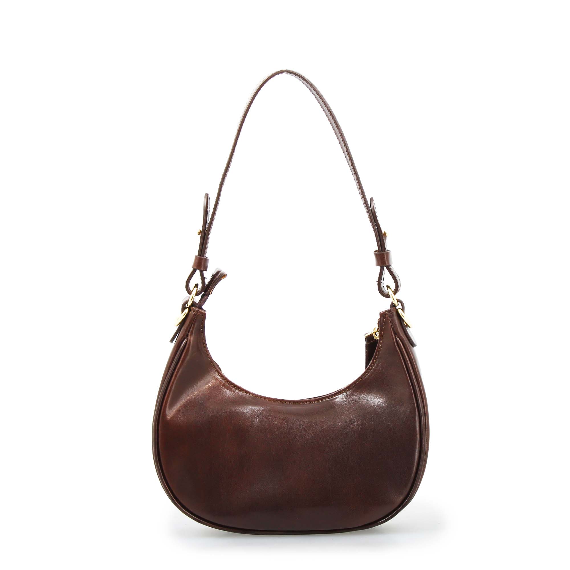Leonardo Shoes Jane borsa spalla pelle marrone scuro tracolla