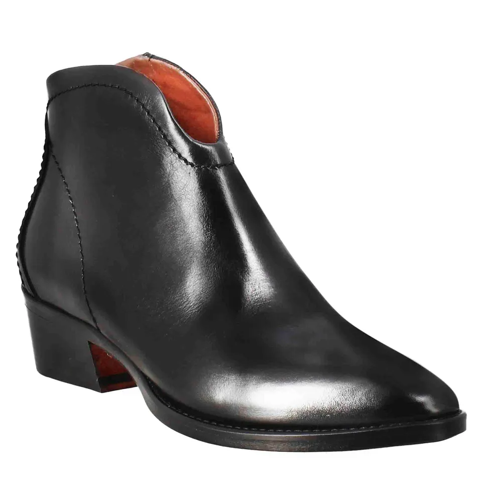 Leonardo Shoes stivali donna nero pelle cerniera tacco medio